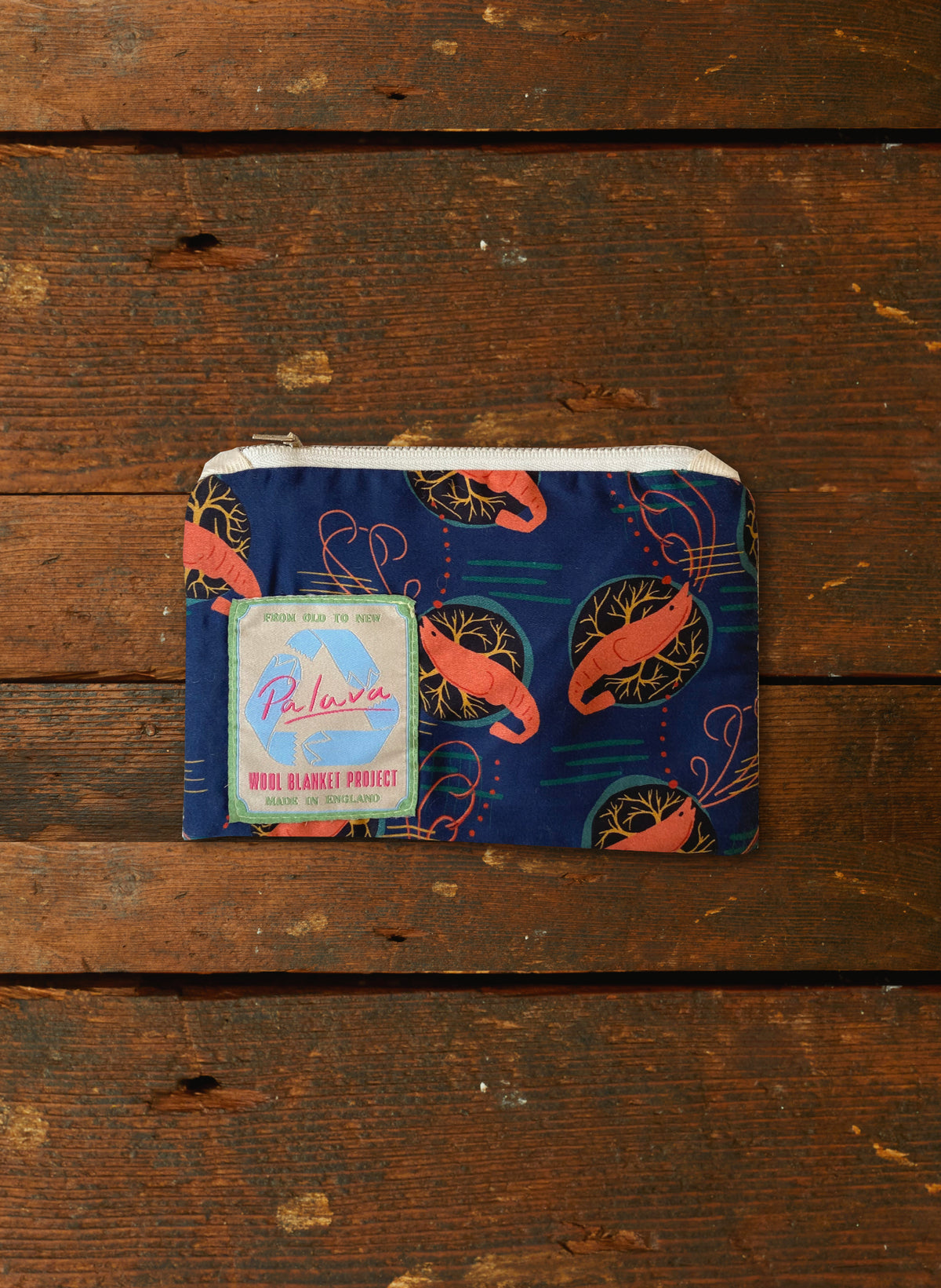 Zip Pouch - Small - Navy Prawn Cocktail