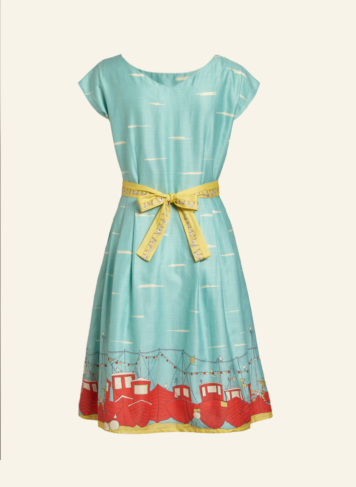 Beatrice Dress - Blue Boats