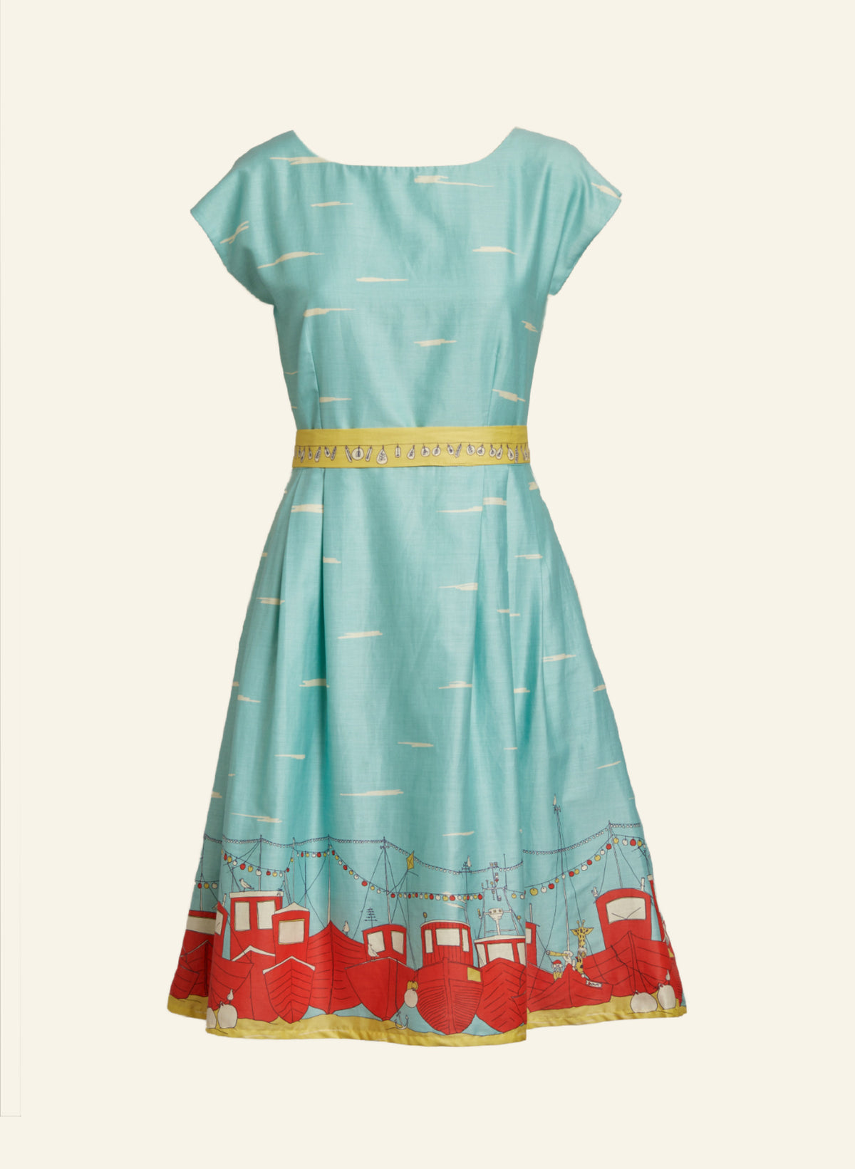 Beatrice Dress - Blue Boats