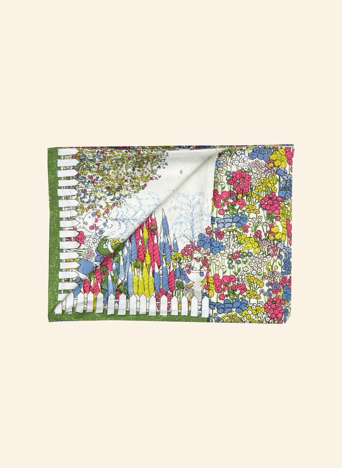 Single Duvet Cover - Cream Flower Garden/Chelsea Flower Show
