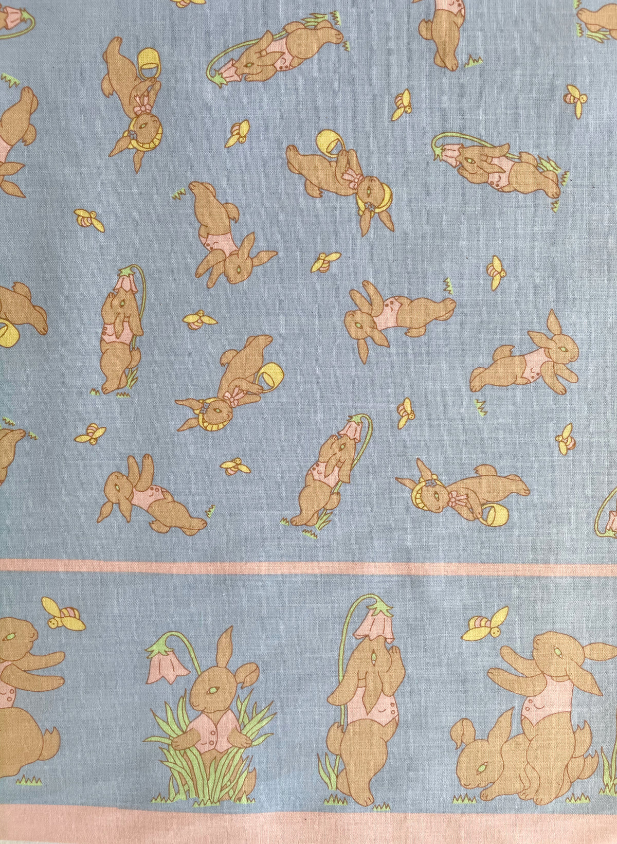 Blue Rabbit Fabric - Cotton