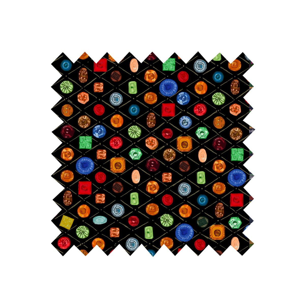 Remnant - 32x154cm - Black Buttons - Tencel