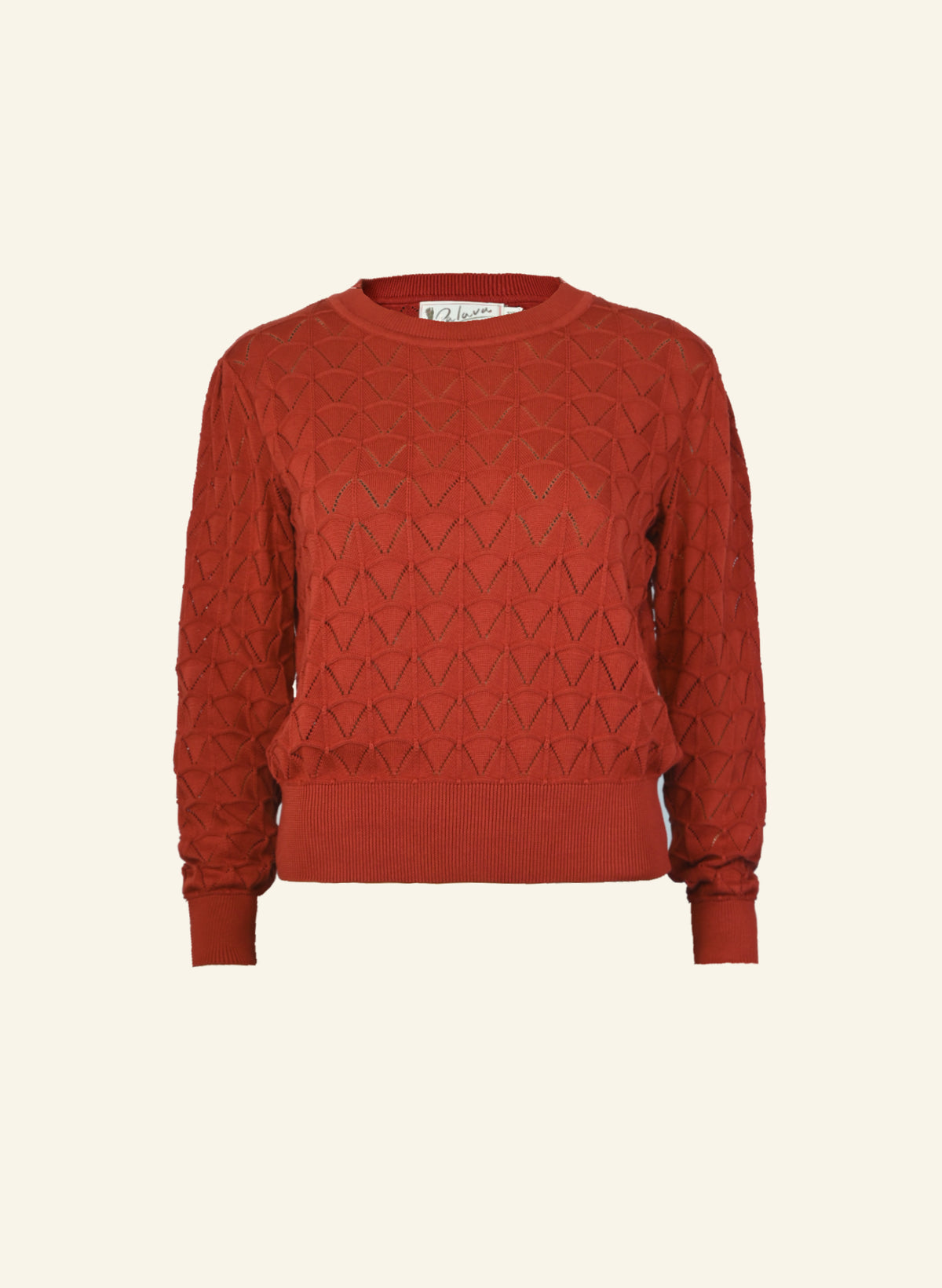 Clara - Rust Pointelle Top