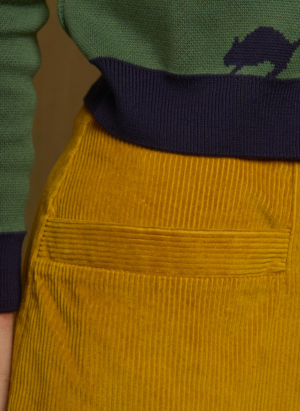 Cora - Mustard Corduroy Skirt