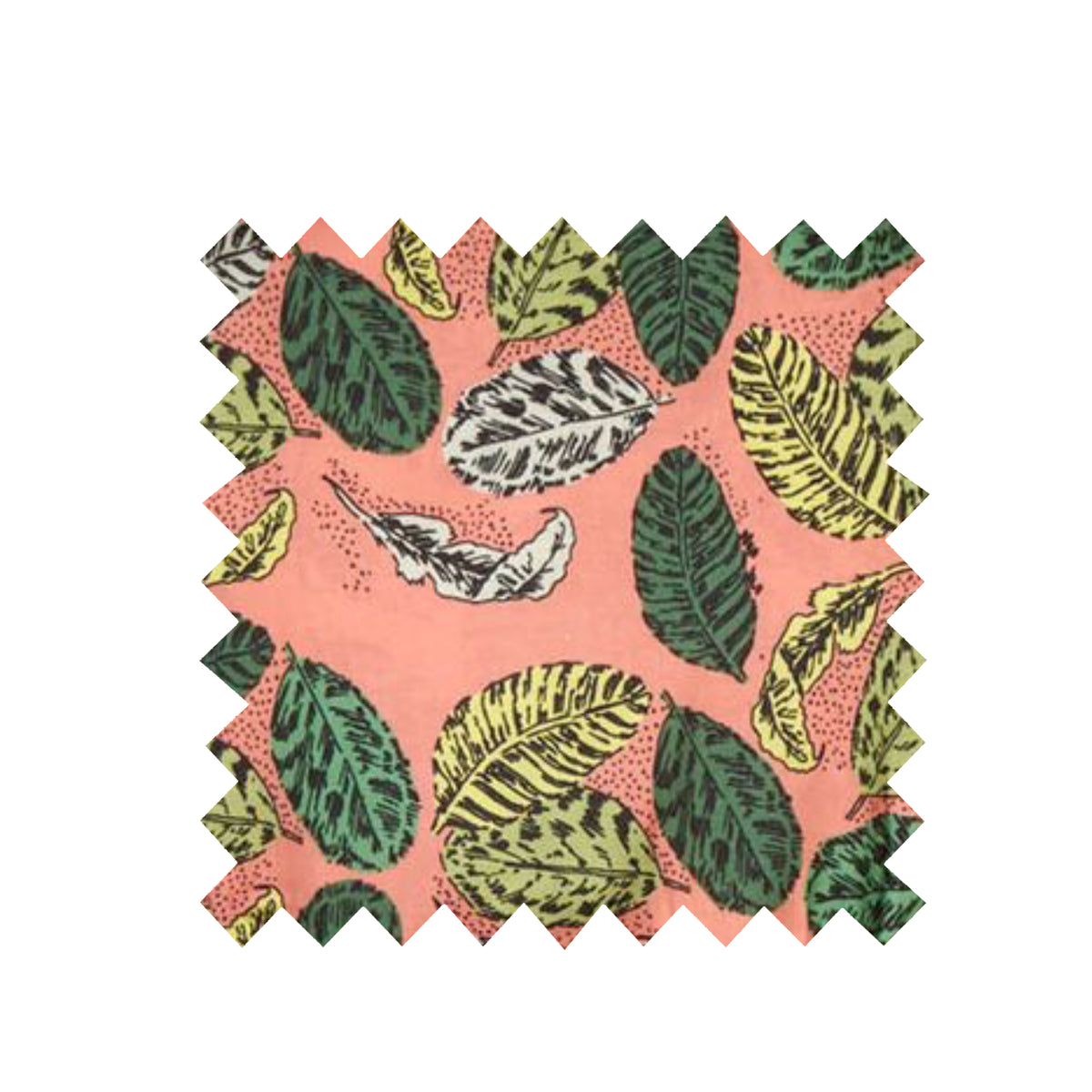 Remnant - 70cm x 76cm - Coral Zebra Leaf - Tencel