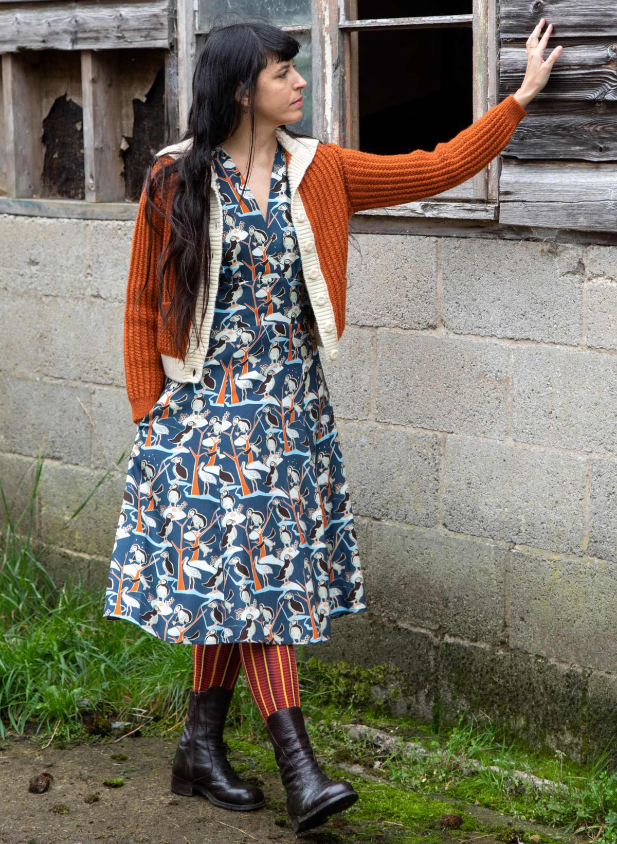 Heritage - 100% British Wool Cardigan - Corvette Rust