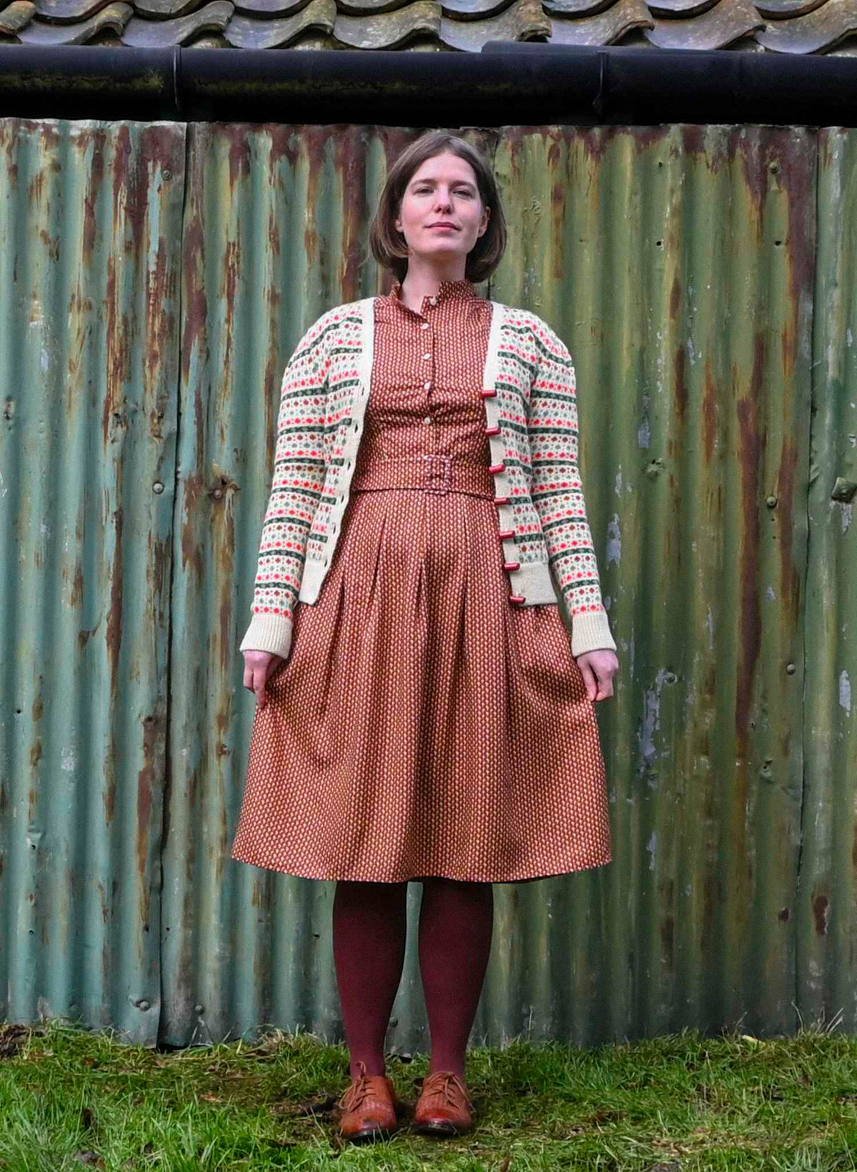 Cynthia - Rust Basket Dress