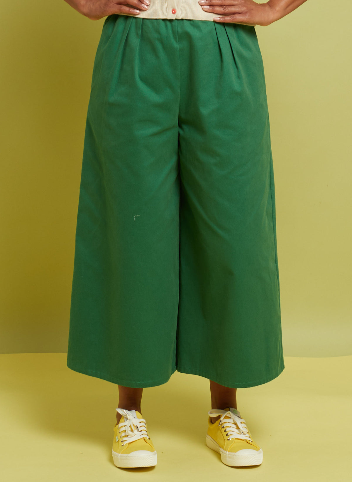 Edith Cropped Trousers - Green