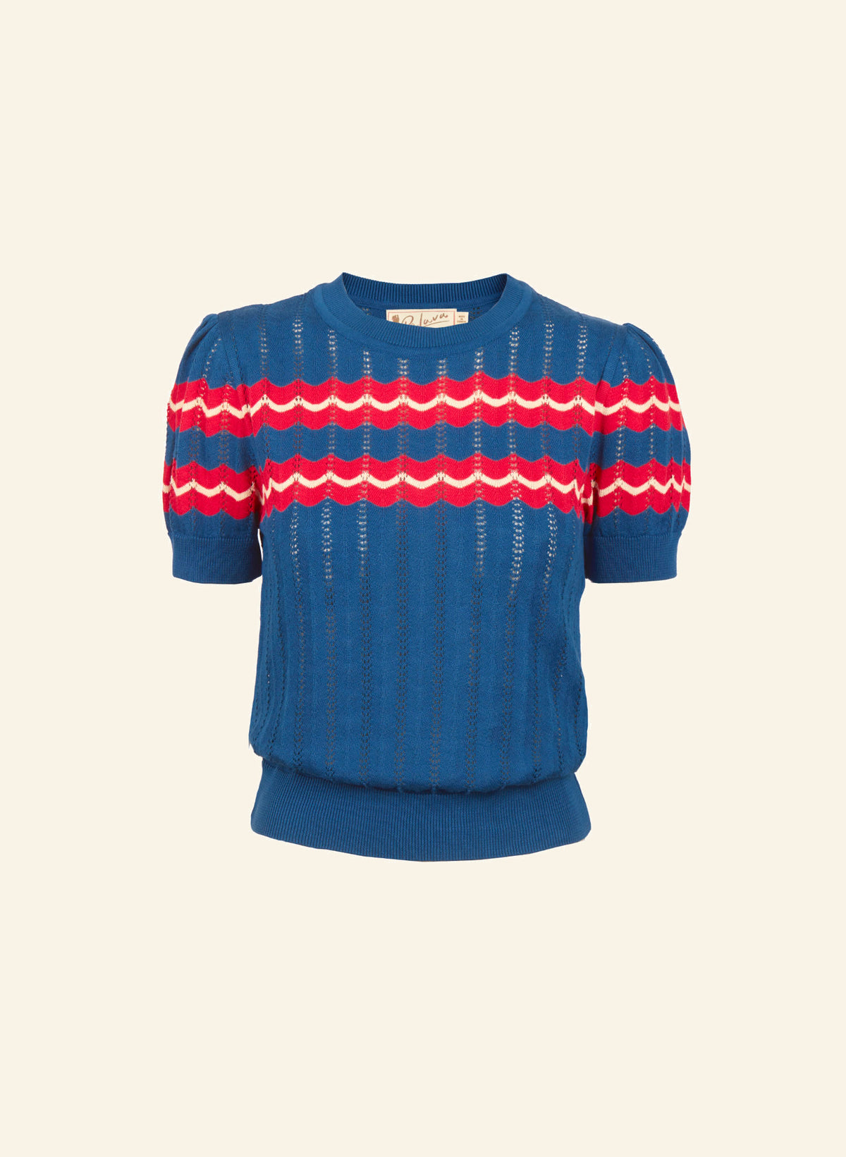 Eve Knitted Top - Blue Marbled