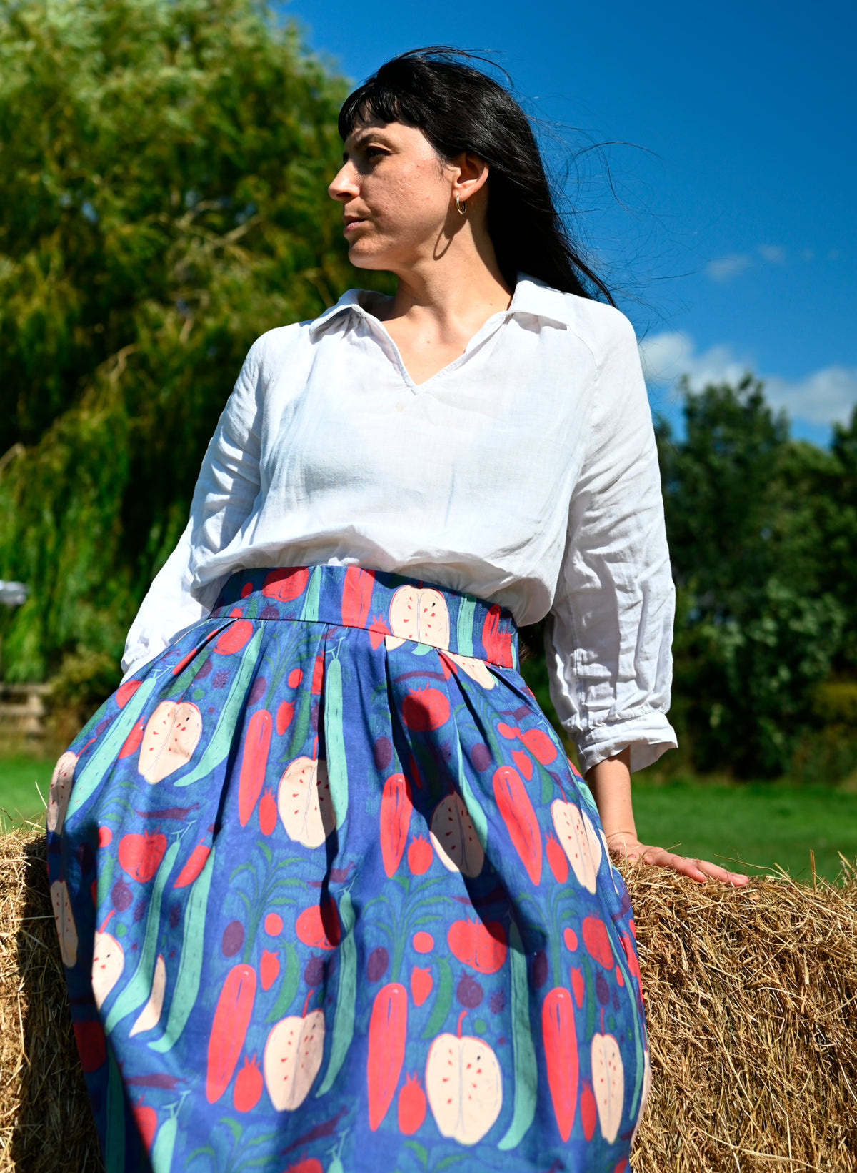 Florence Skirt - Navy Vegetables
