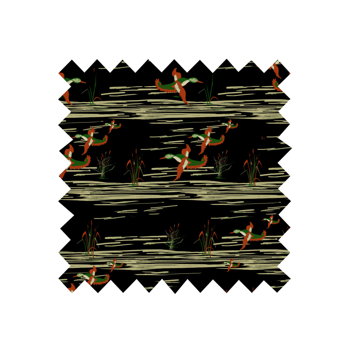 Remnant - 156x105cm - Black Flying Ducks - Tencel