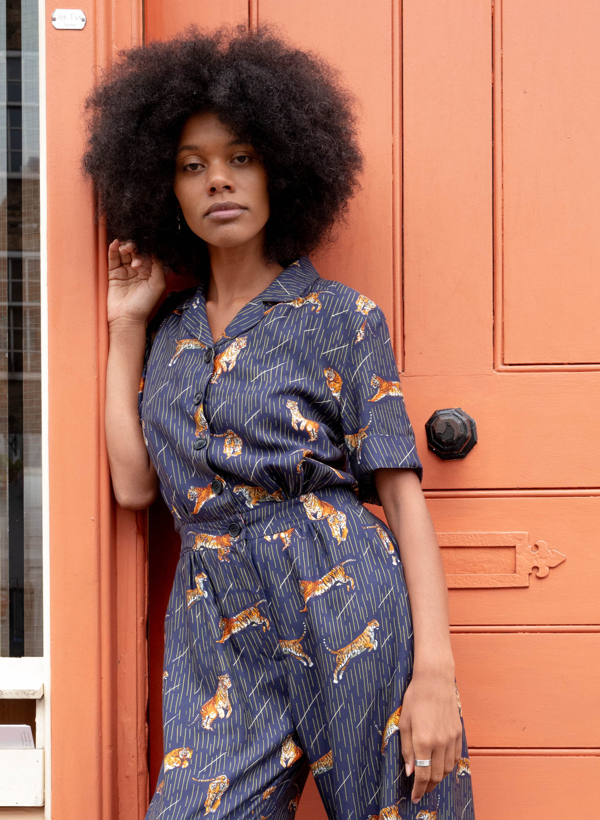 Francesca Long Jumpsuit - Navy Tigers