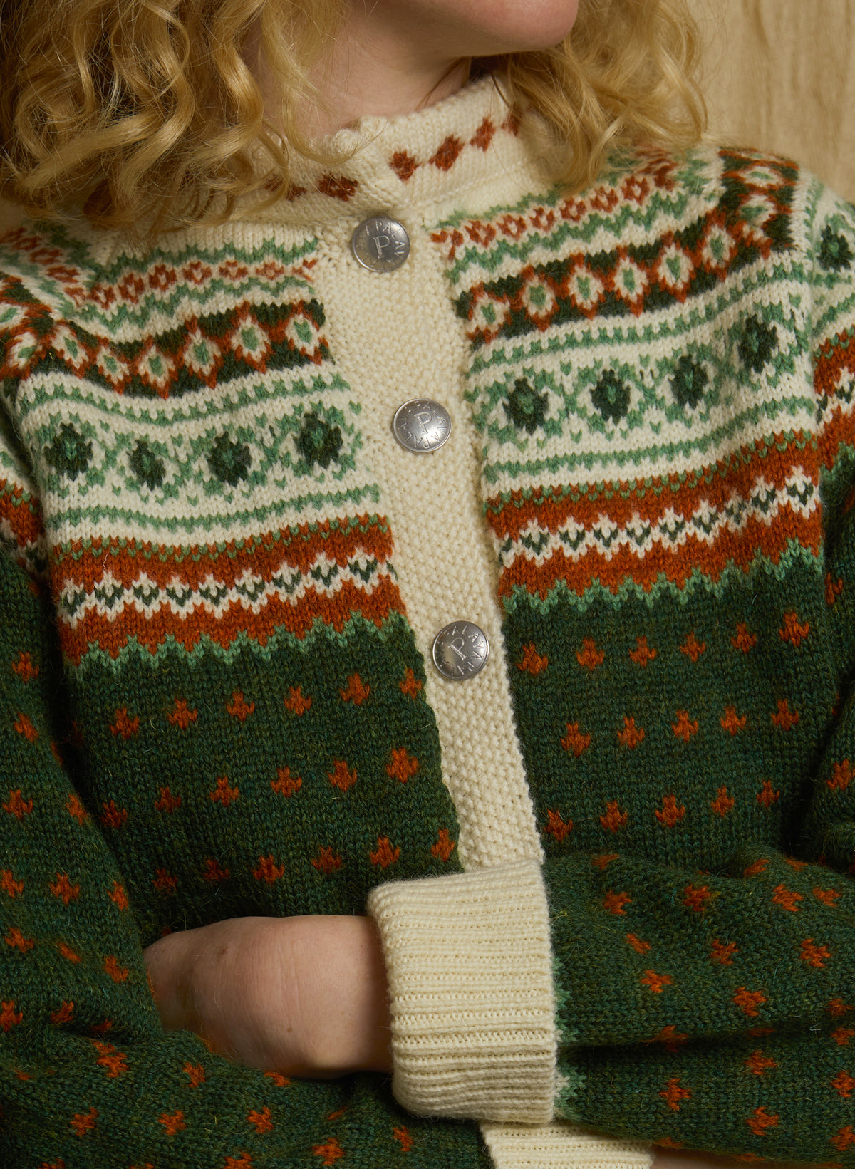 Heritage - 100% British Wool Cardigan - Molly Green
