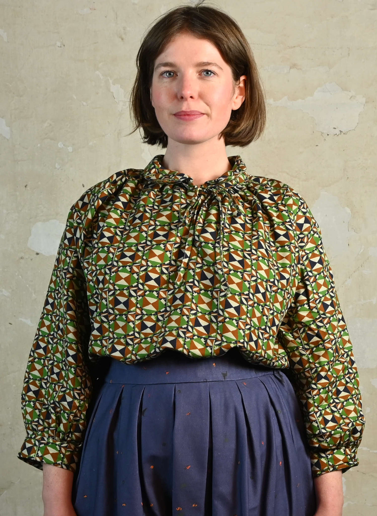 Joan - Green Chequer Blouse