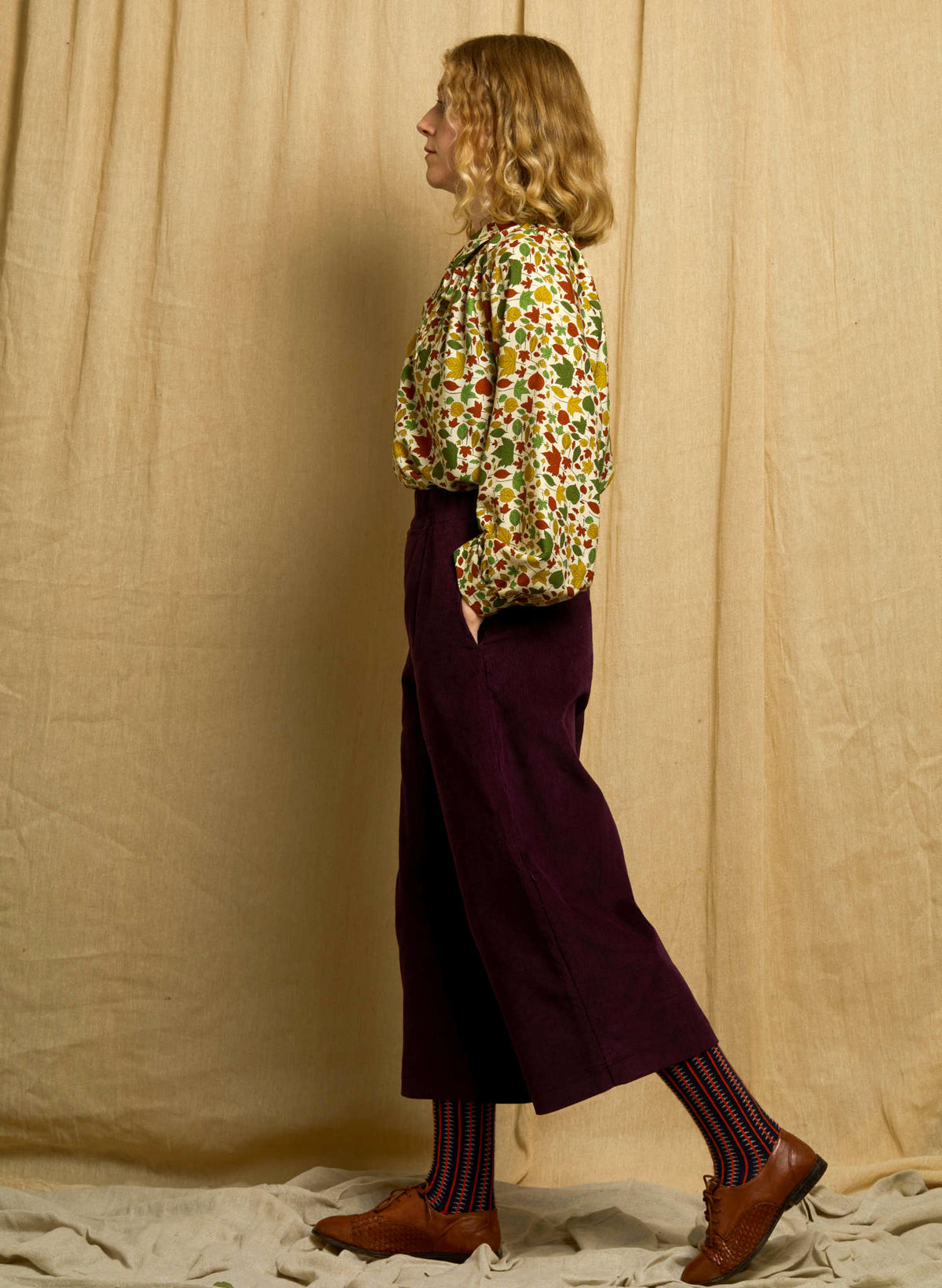 Joan - Ivory Autumn Leaves Blouse