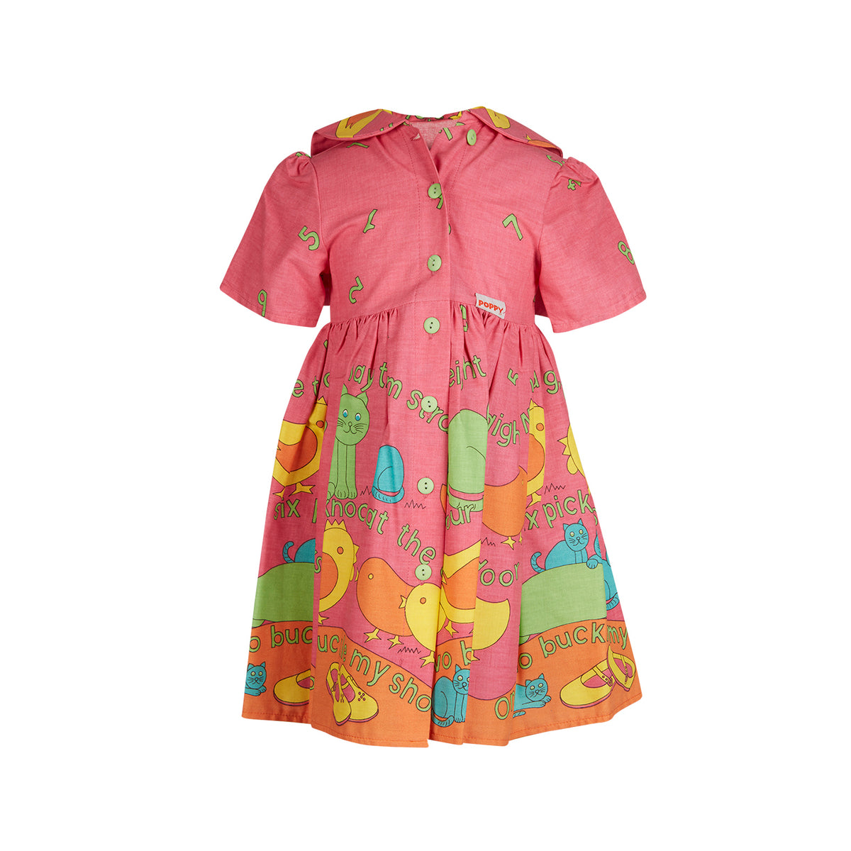 Remnant - 1m - Pink Buckle My Shoe - Cotton Jersey