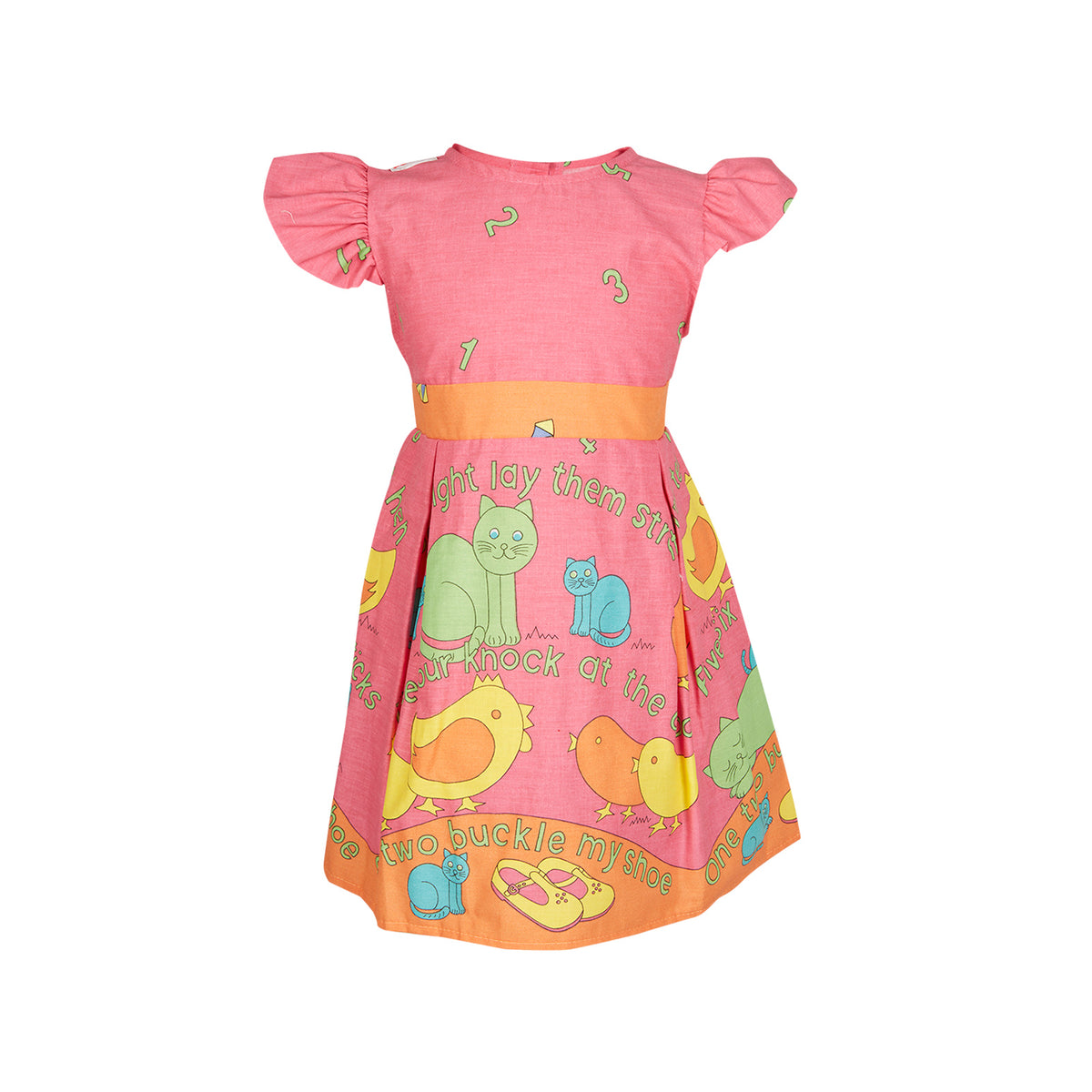Remnant - 1m - Pink Buckle My Shoe - Cotton Jersey