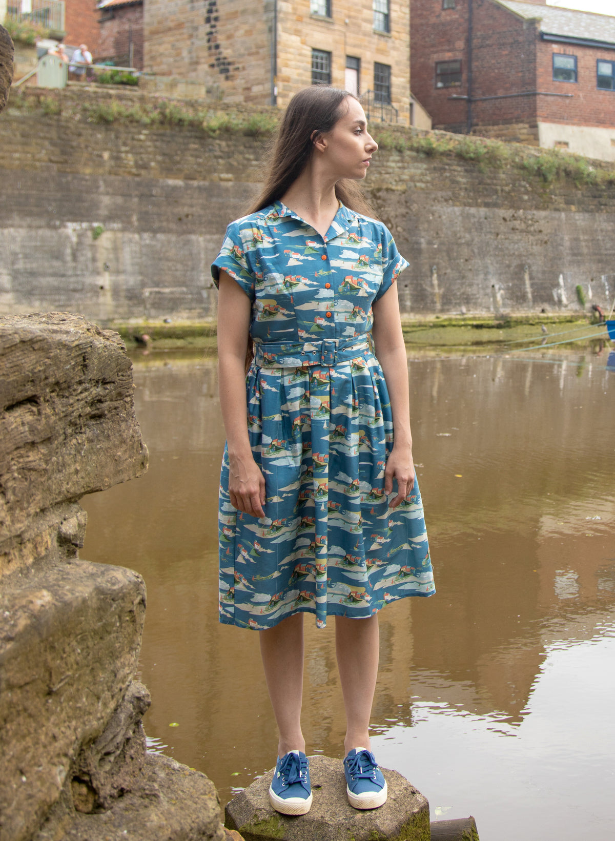 Louise Dress - Blue Robin Hood's Bay