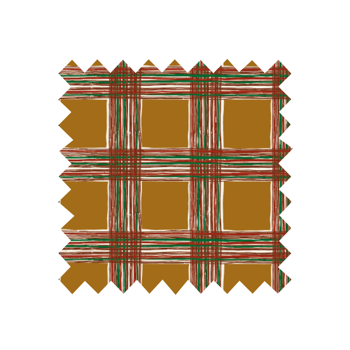 Remnant - 152cm x 132cm - Mustard Checks - Cotton Linen Blend