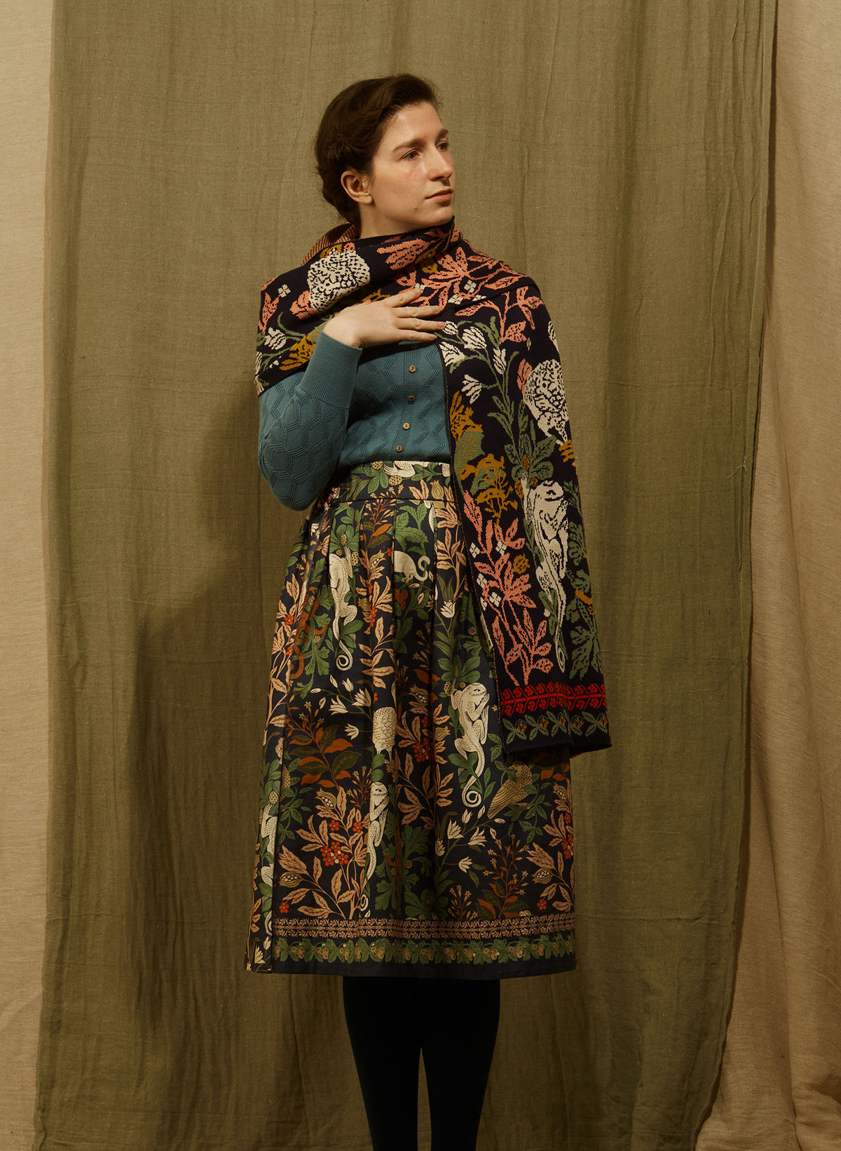 Knitted Scarf - Navy Dodo