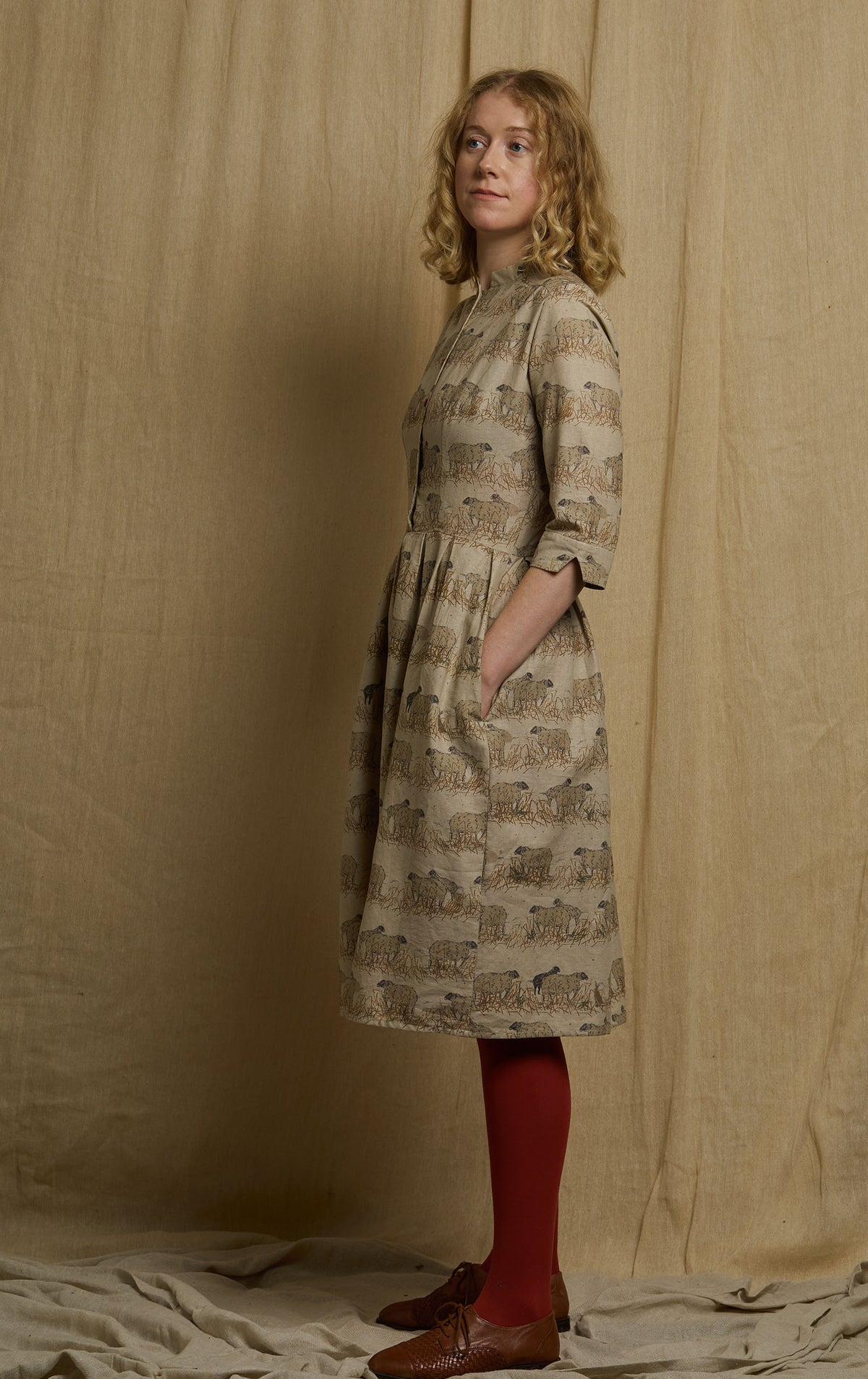 Cynthia - Natural Sheep Dress