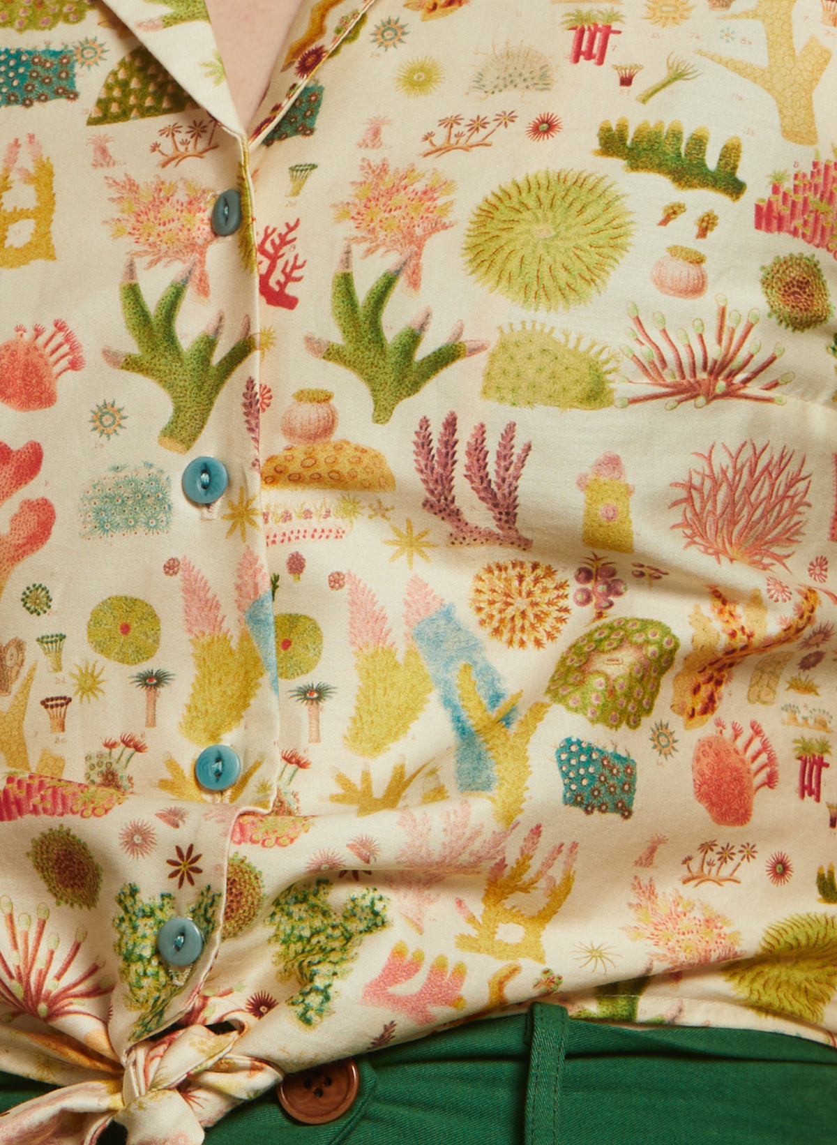 Peggy Top - Cream Coral Reef