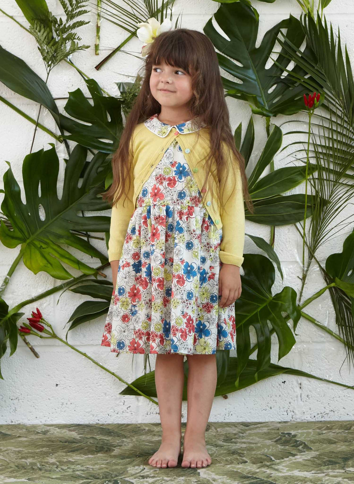 Penny Dress - Ivory Hibiscus Heaven