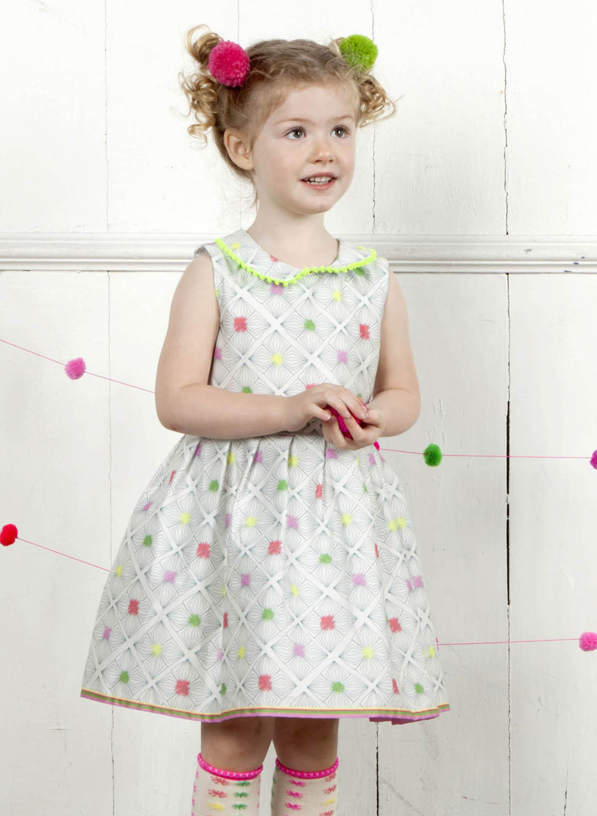 Penny Girls Dress - Neon Star