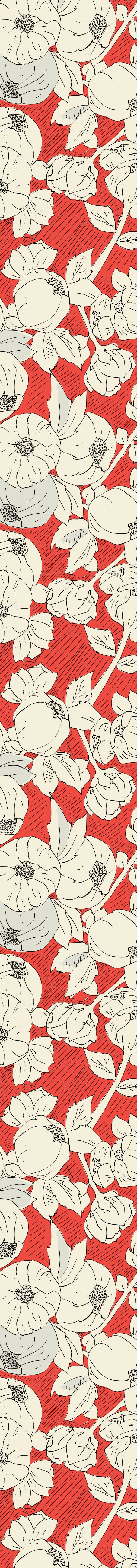 Remnant -90X90cm - Red Pomegranate - Tencel