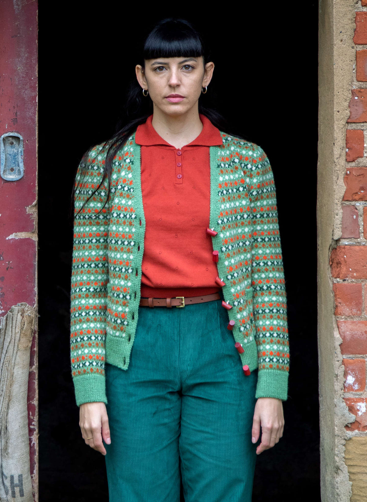 Heritage Cardigan - Popcorn Green