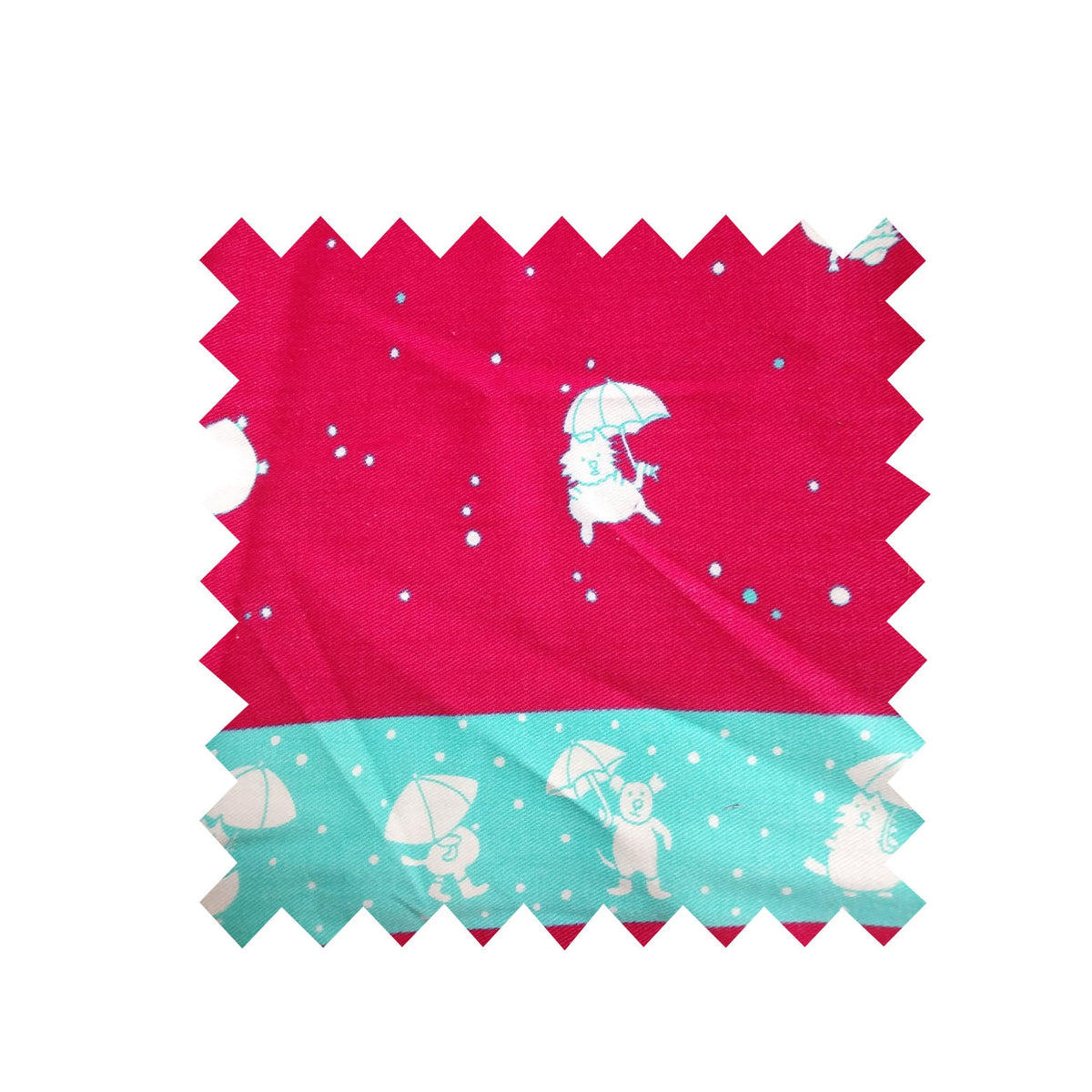 Remnant - 140 x 95cm - Raining Cats Fuchsia Pink Fabric - Cotton twill