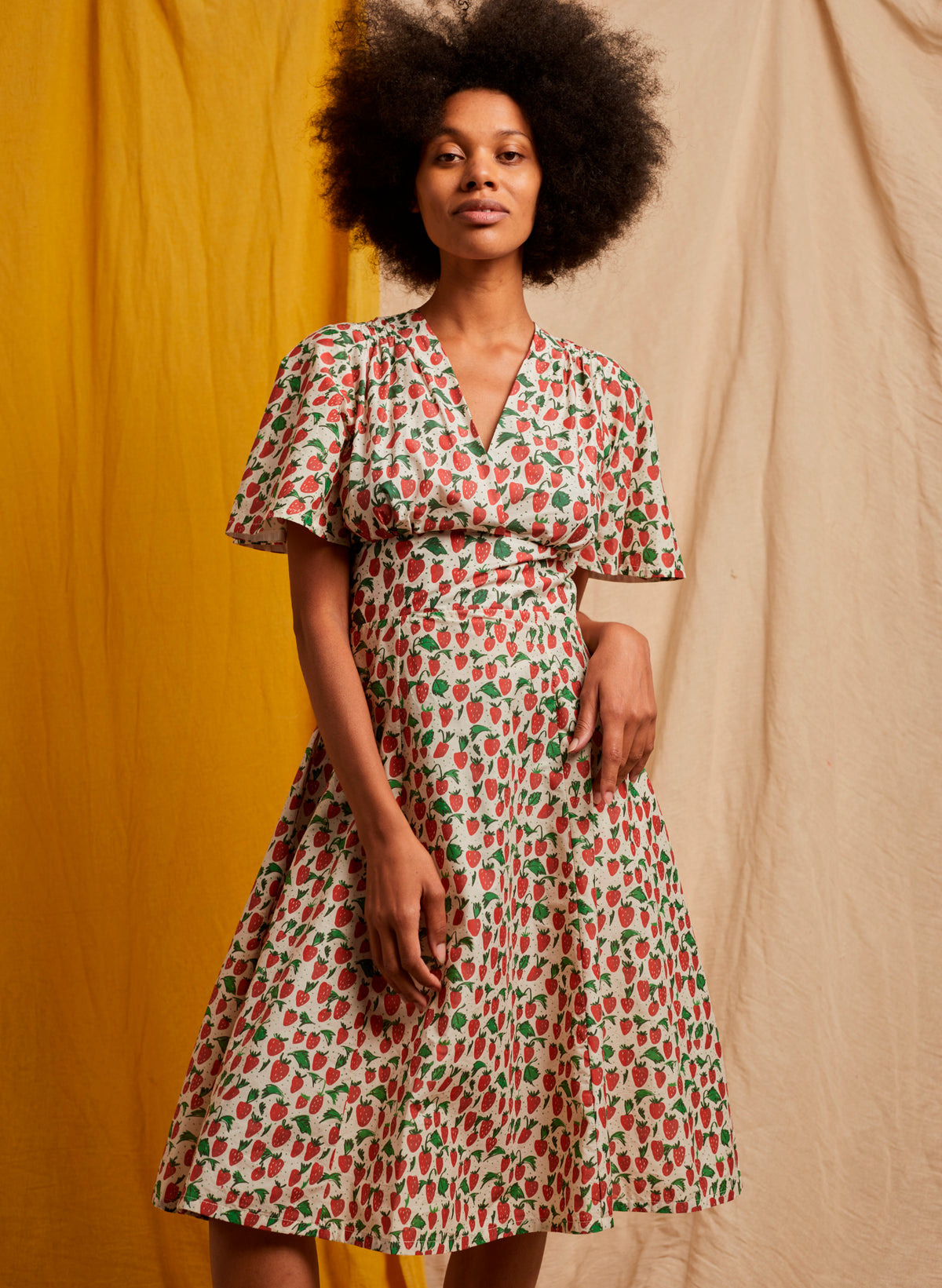 Rita Dress - Red Strawberries