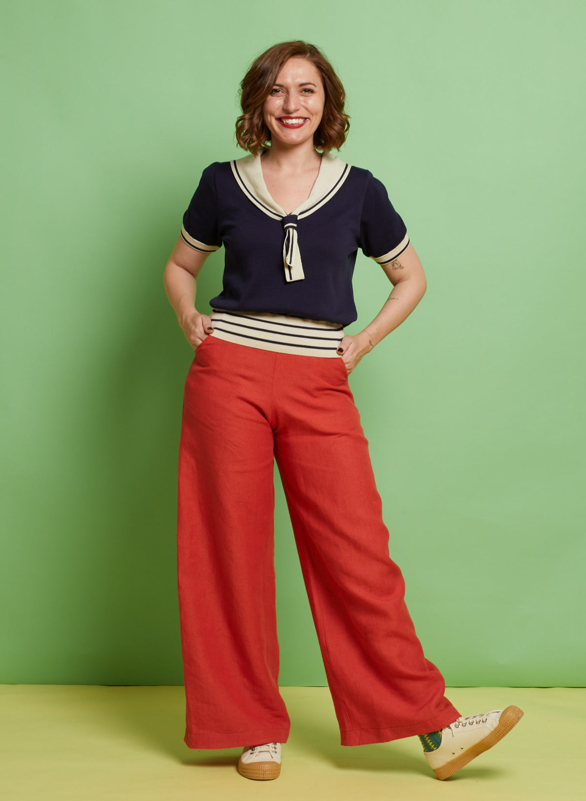 Sailor Knitted Top - Navy