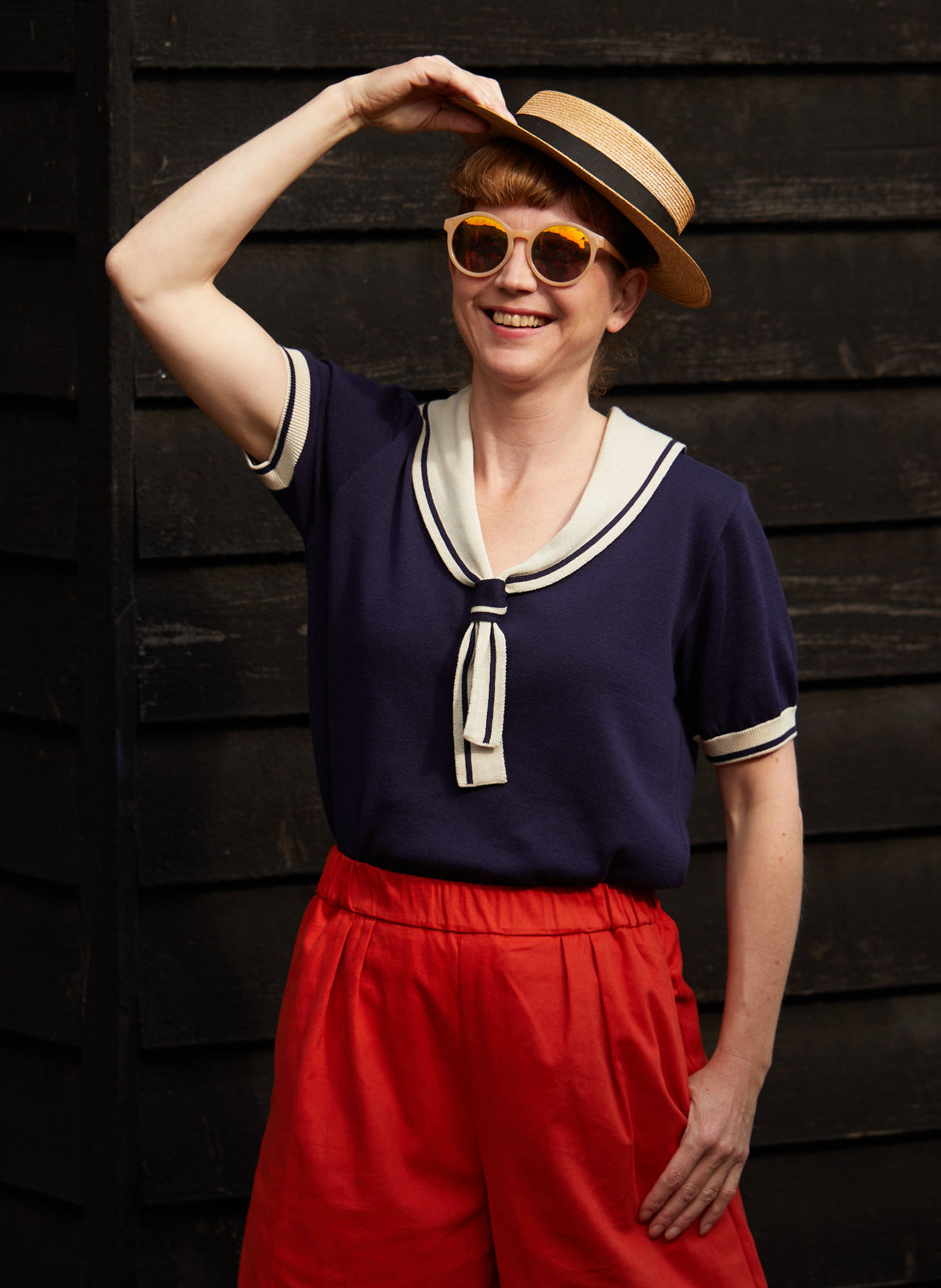Sailor Knitted Top - Navy