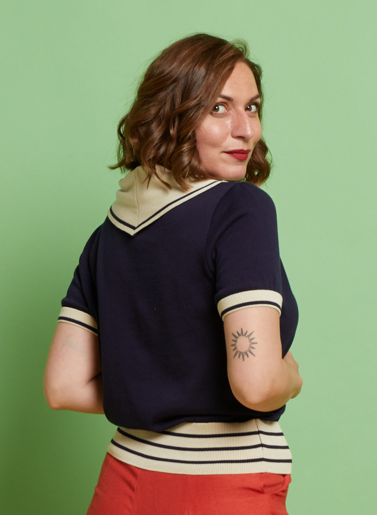 Sailor Knitted Top - Navy