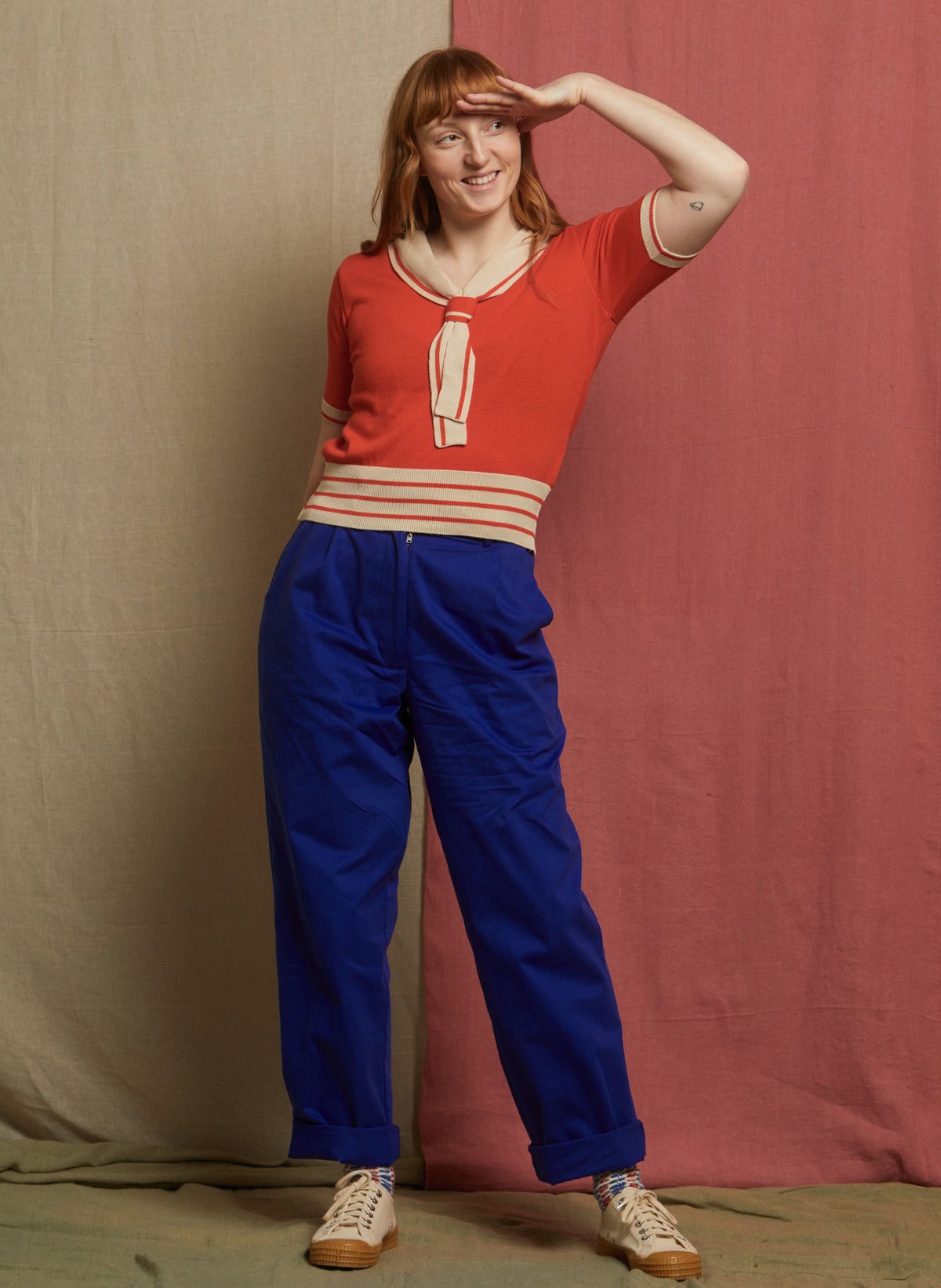 Sailor Knitted Top - Coral
