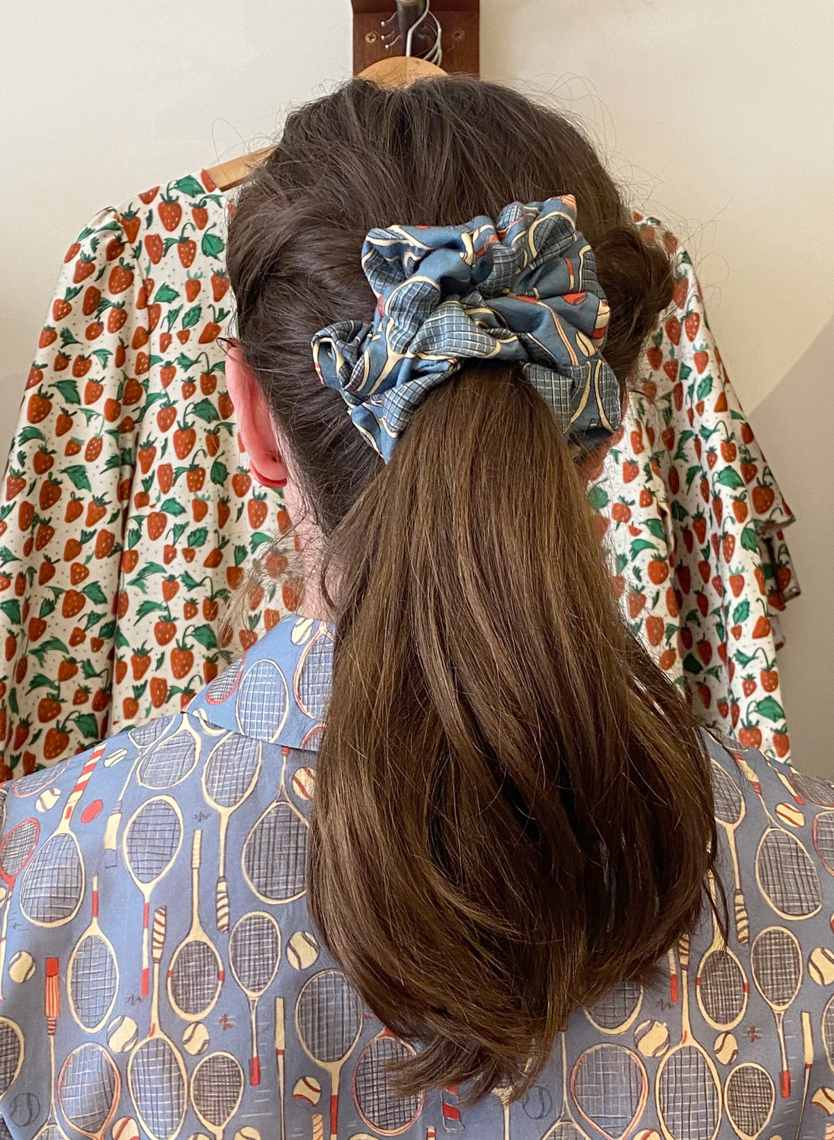 Scrunchies - Blue Tennis
