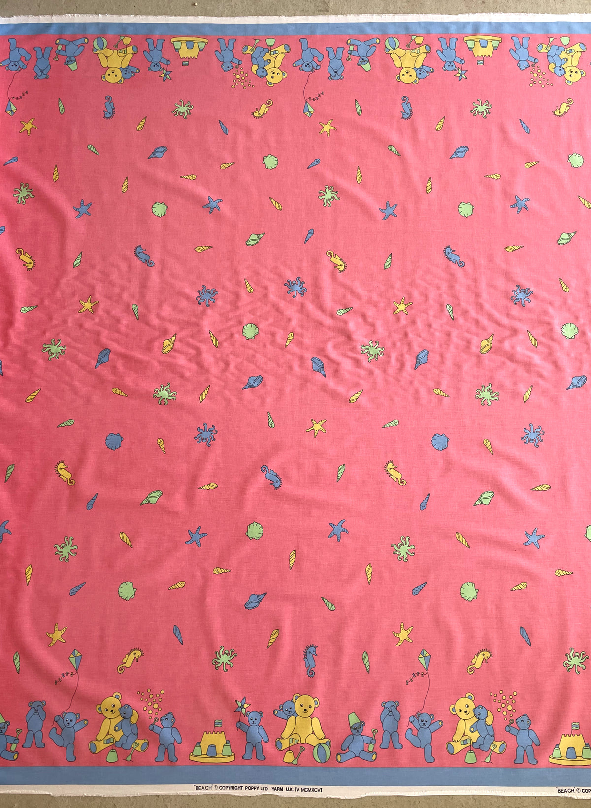 Seaside Bear Pink - Cotton