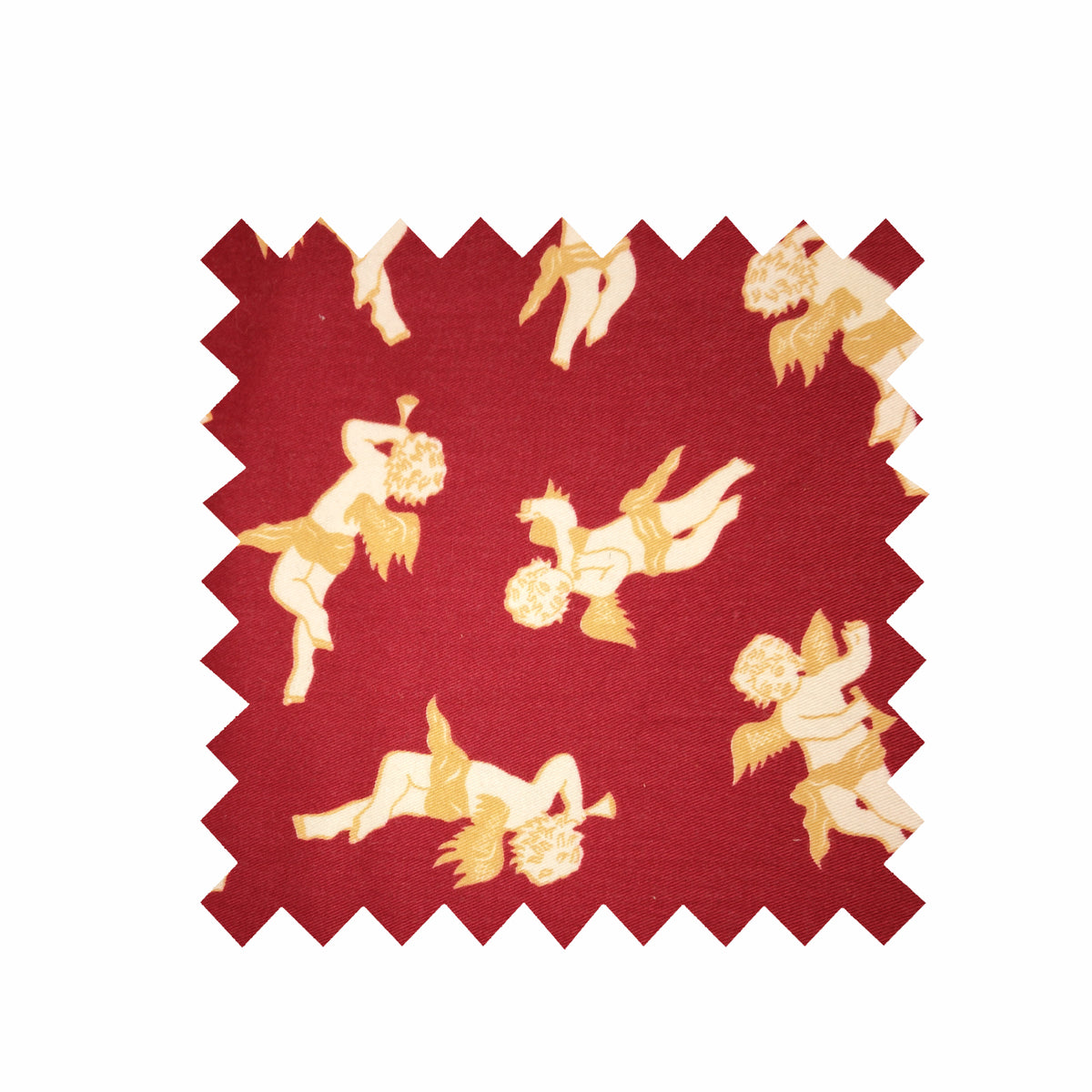 Remnant - 142cm x 120cm - Red Cherubs Fabric - Cotton Twill