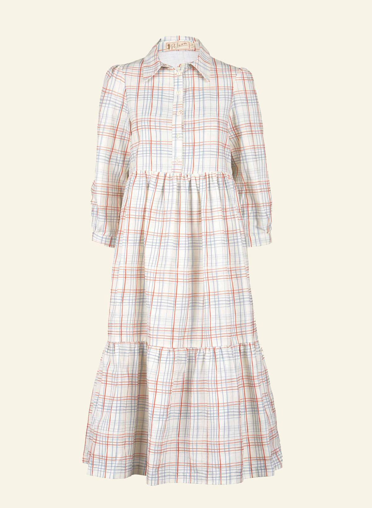 Tabatha Dress - Cream Folk Check