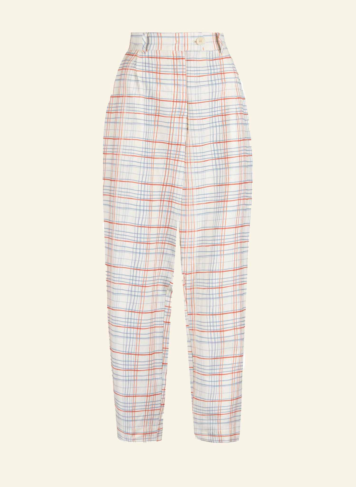 Thelma Trouser - Cream Folk Check