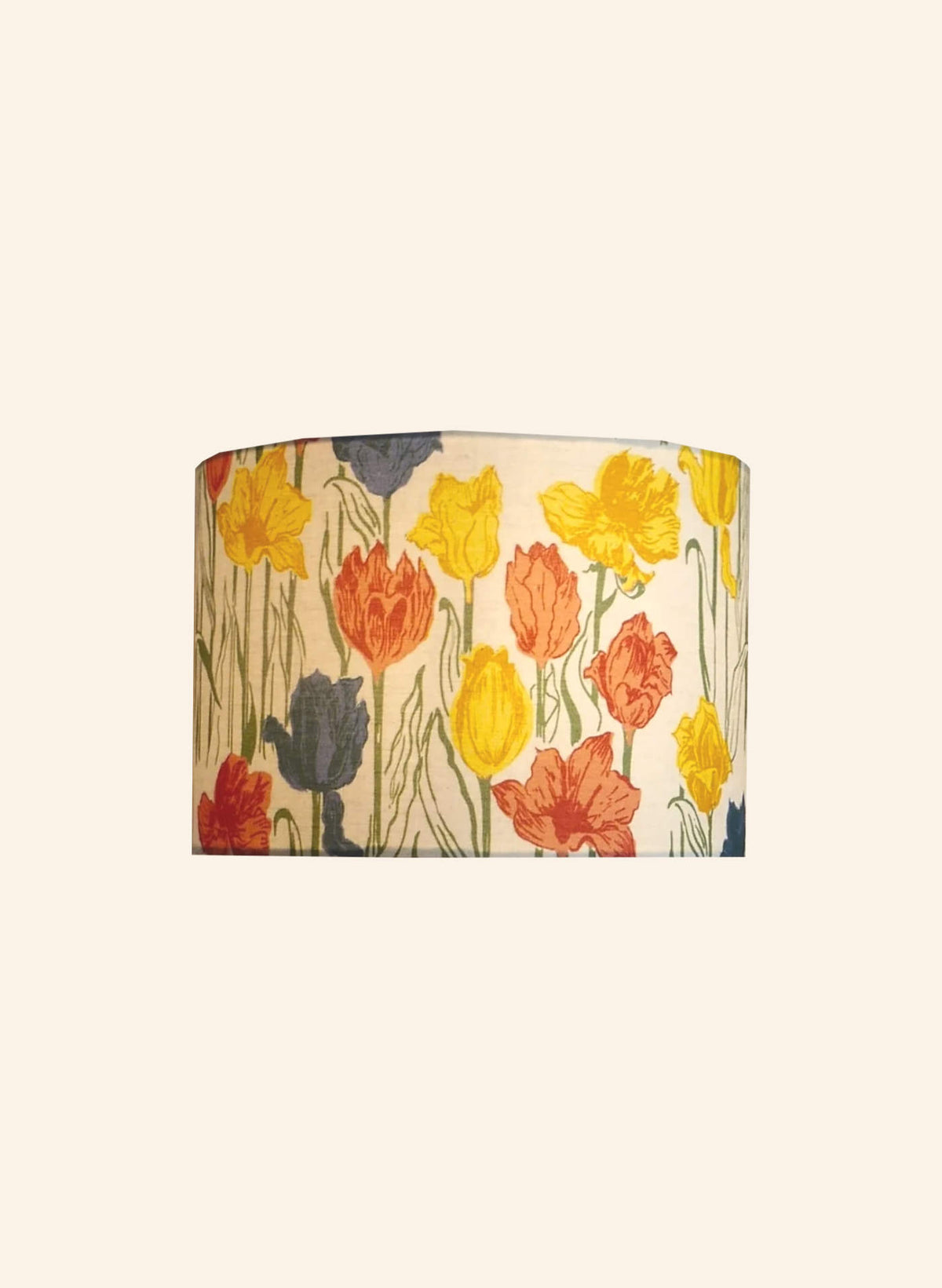 Drum Lampshade - Ivory Tulips