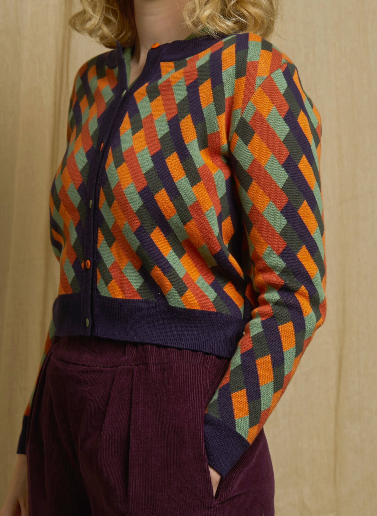 Vera - Coral Kaleidoscope Cardigan