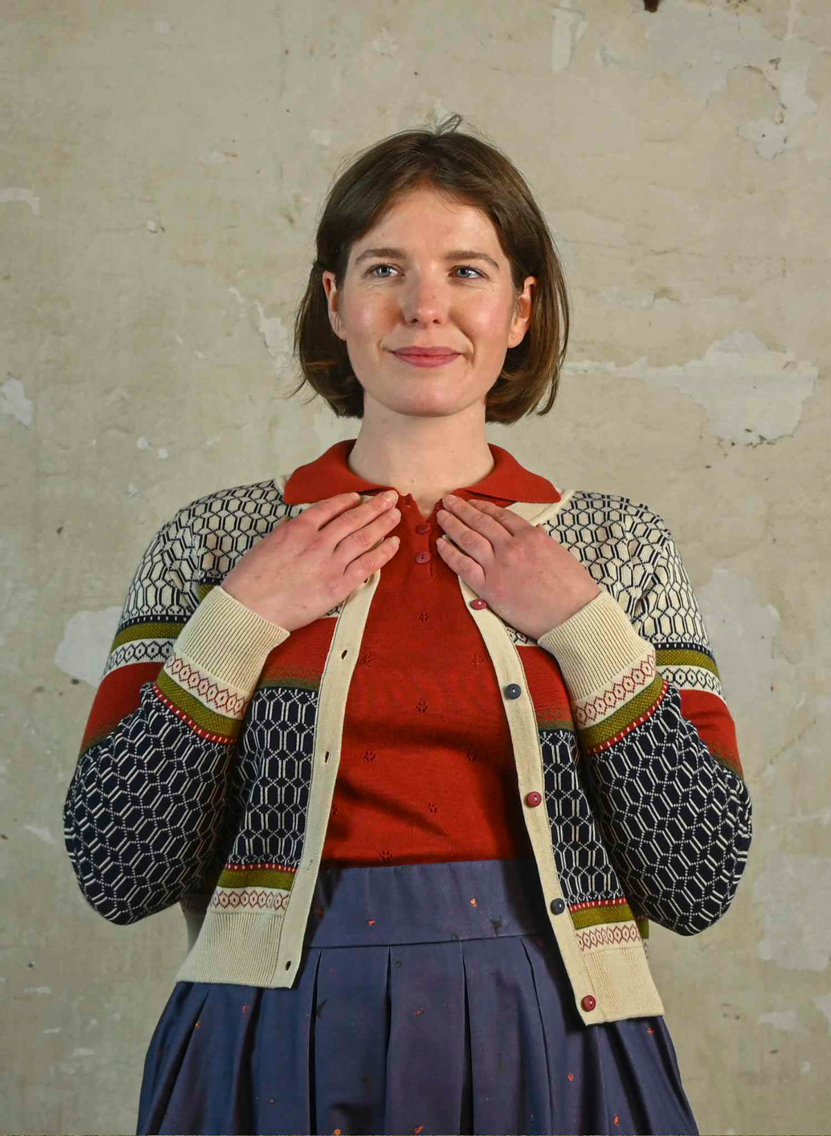Vera Cardigan - Multi Geometric Fairisle