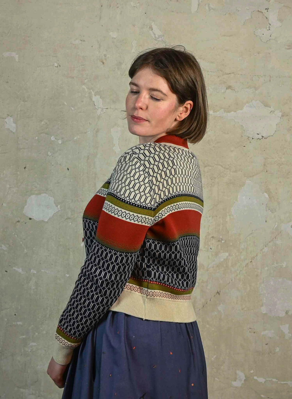 Vera Cardigan - Multi Geometric Fairisle