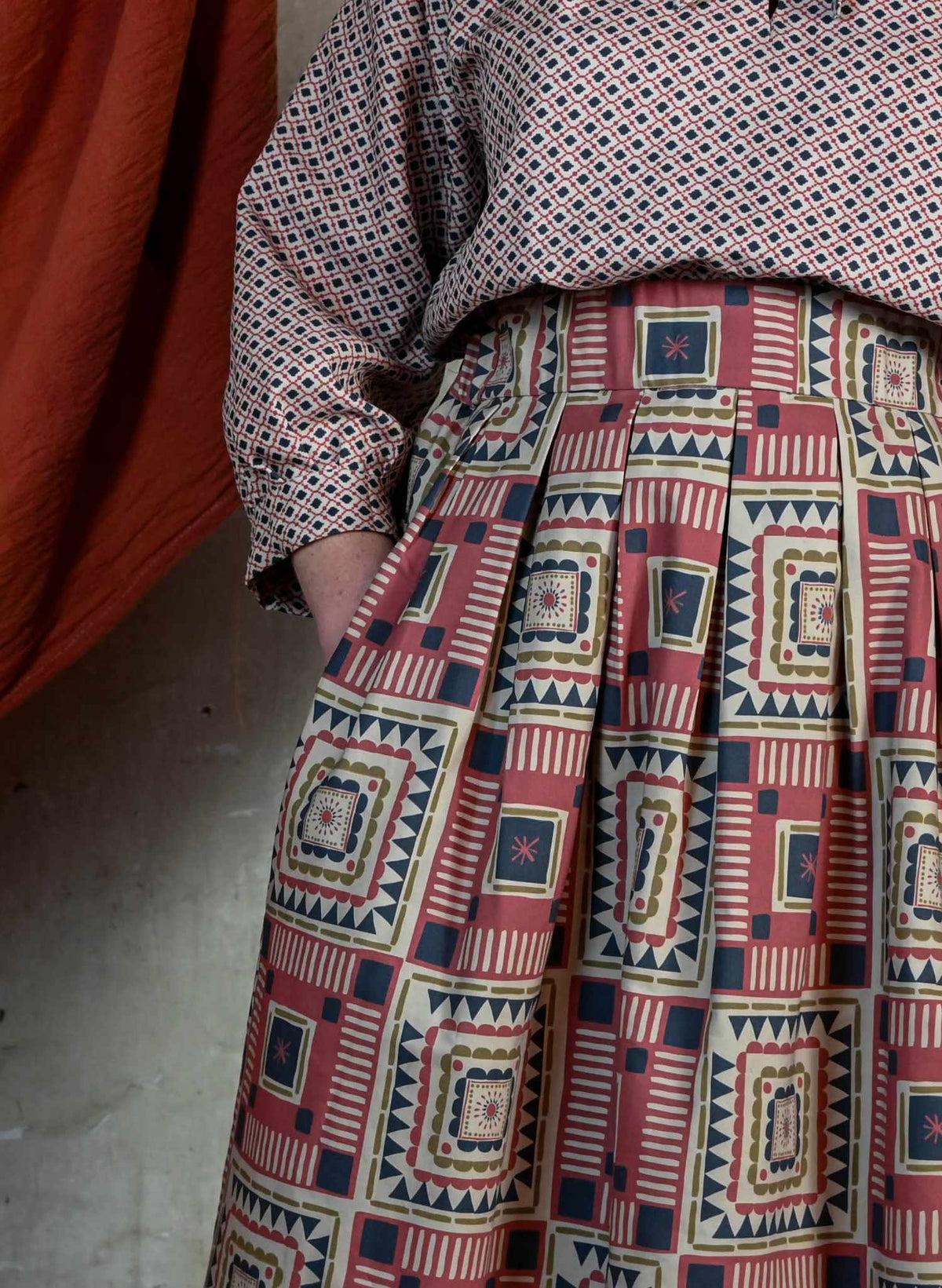 Florence - Red Quilt Skirt