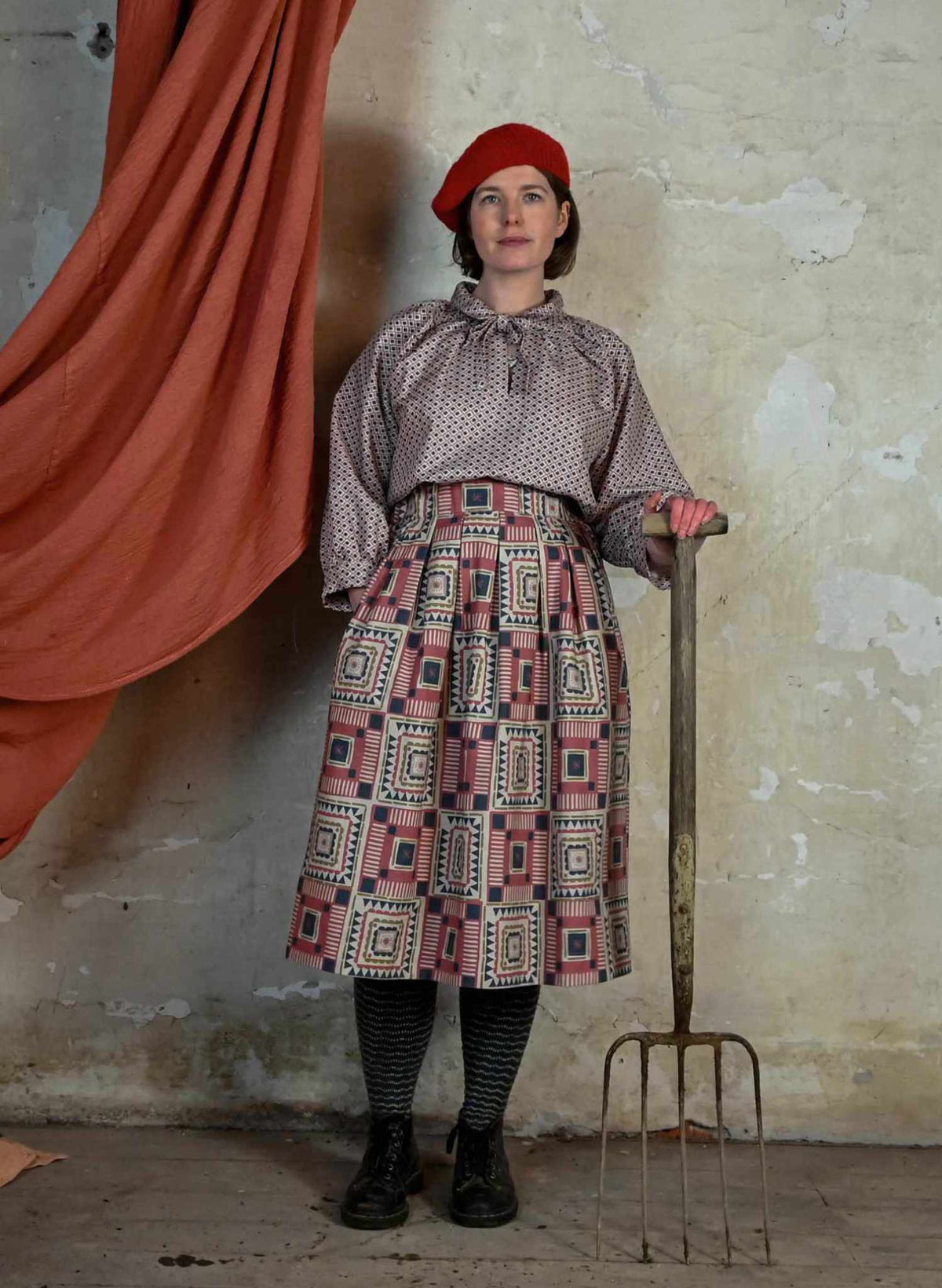 Florence - Red Quilt Skirt