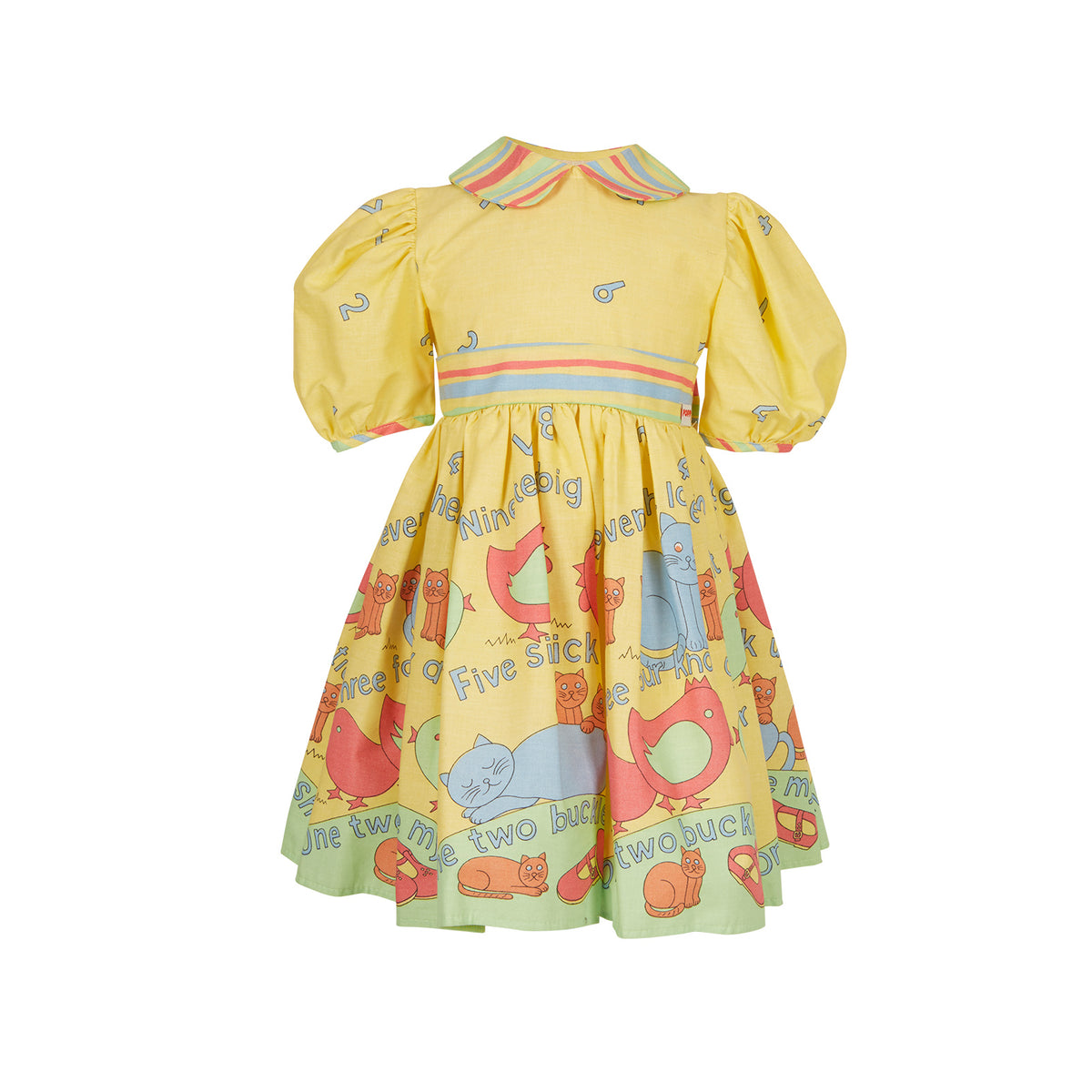 Remnant - 2m - Lemon Buckle My Shoe - Jersey Cotton