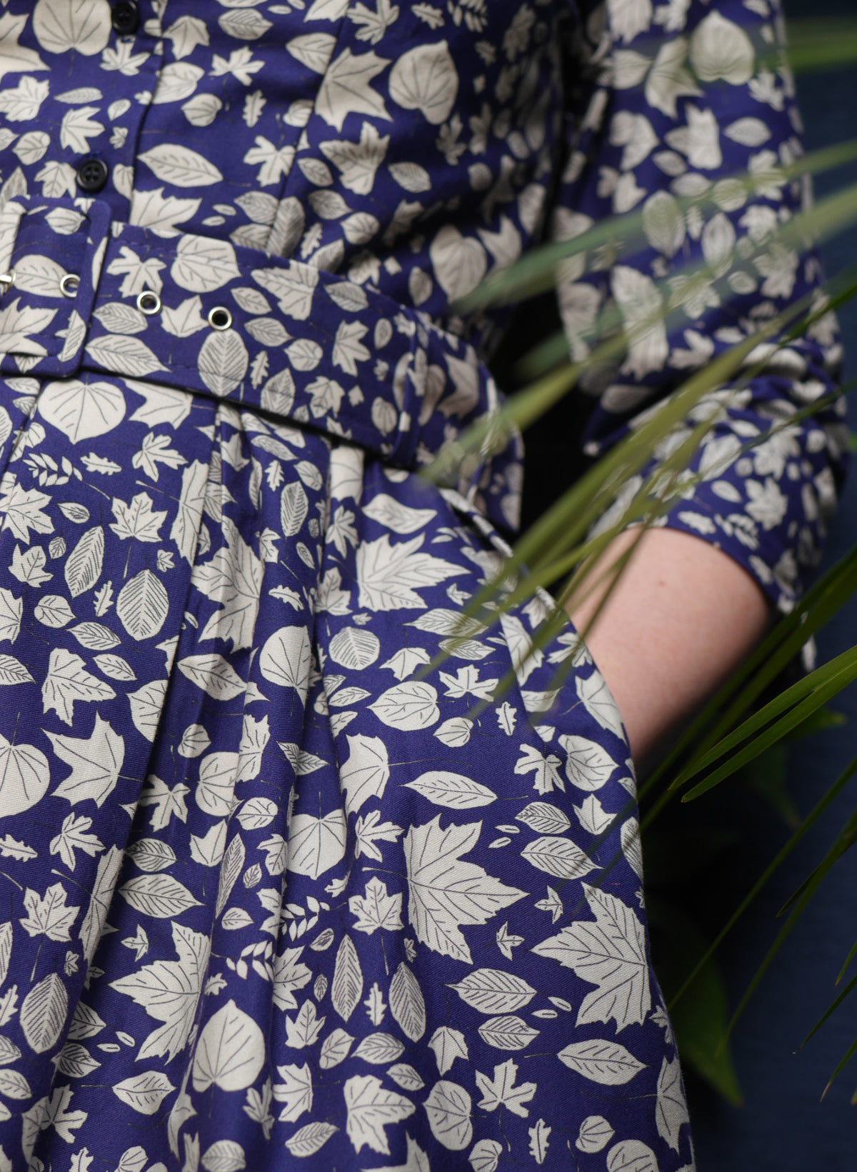 PRE LOVED - Cynthia Dress - Navy Autumn Leaves - Size 08