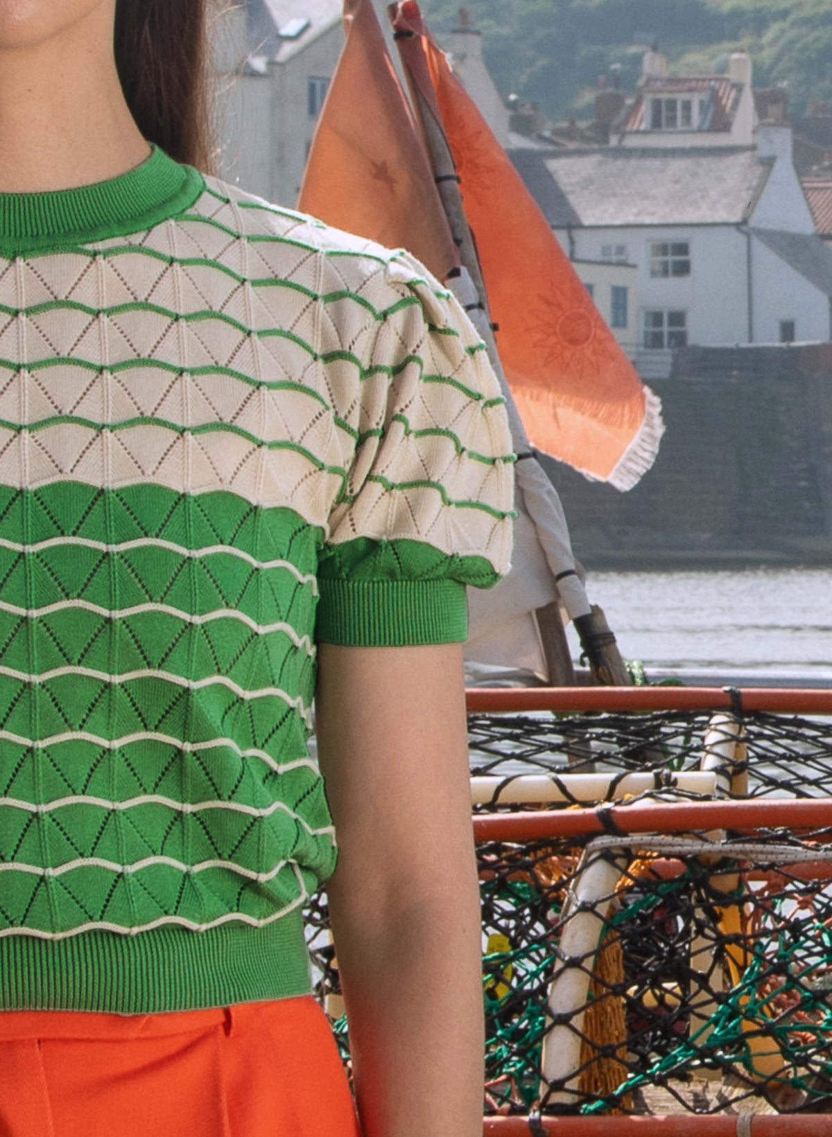 Eve Knitted Top - Green Shell